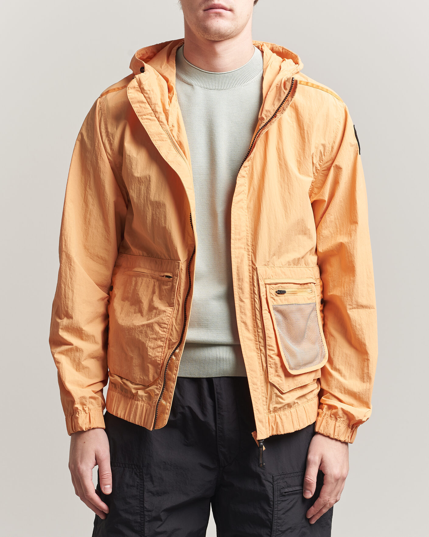 Men | Coats & Jackets | Parajumpers | Rube Smash Peached Nylon Hooded Jacket Apricot Nectar