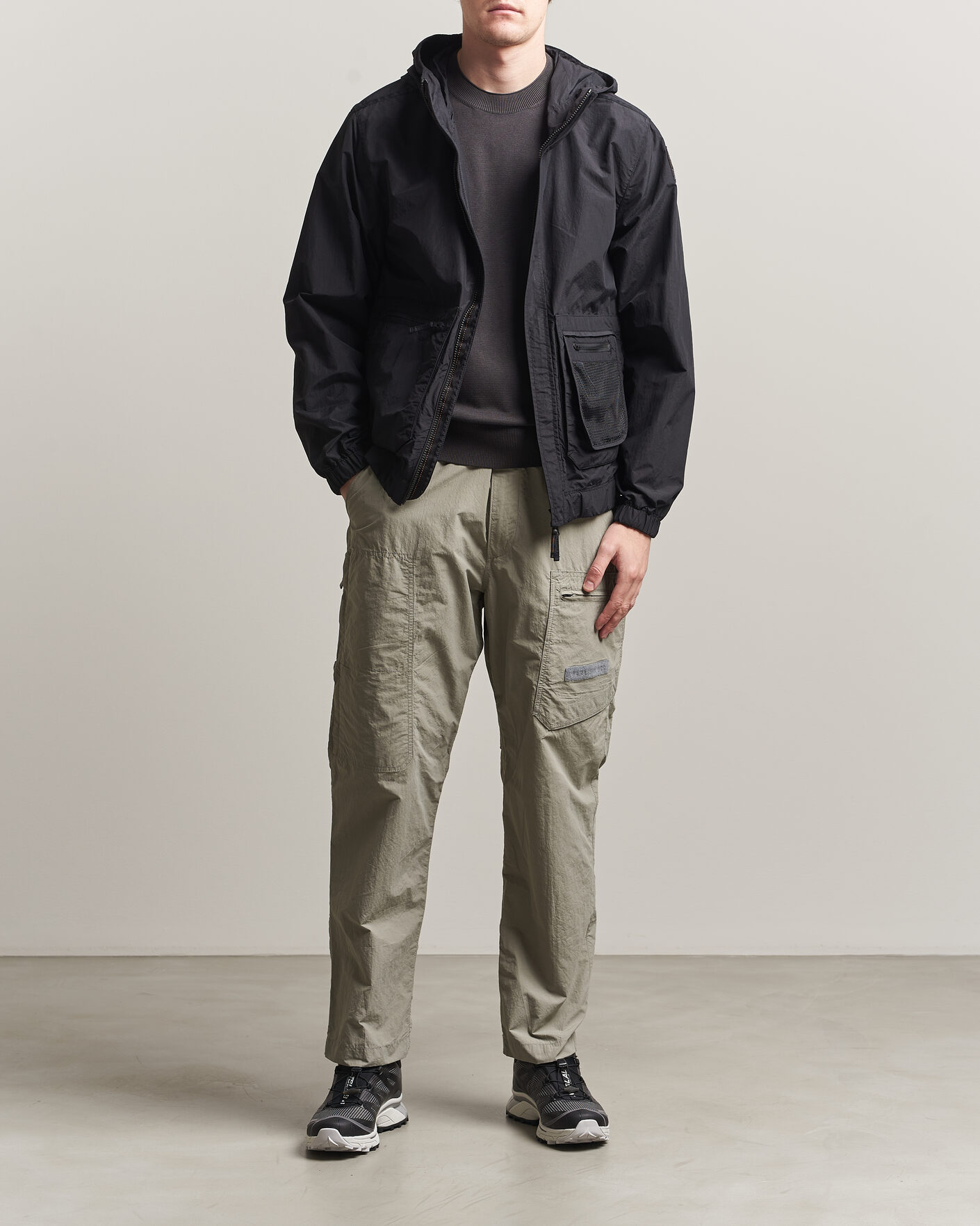 Men | Coats & Jackets | Parajumpers | Rube Smash Peached Nylon Hooded Jacket Black