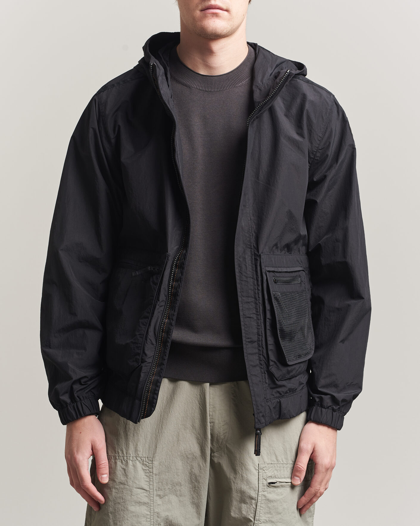 Men | Coats & Jackets | Parajumpers | Rube Smash Peached Nylon Hooded Jacket Black