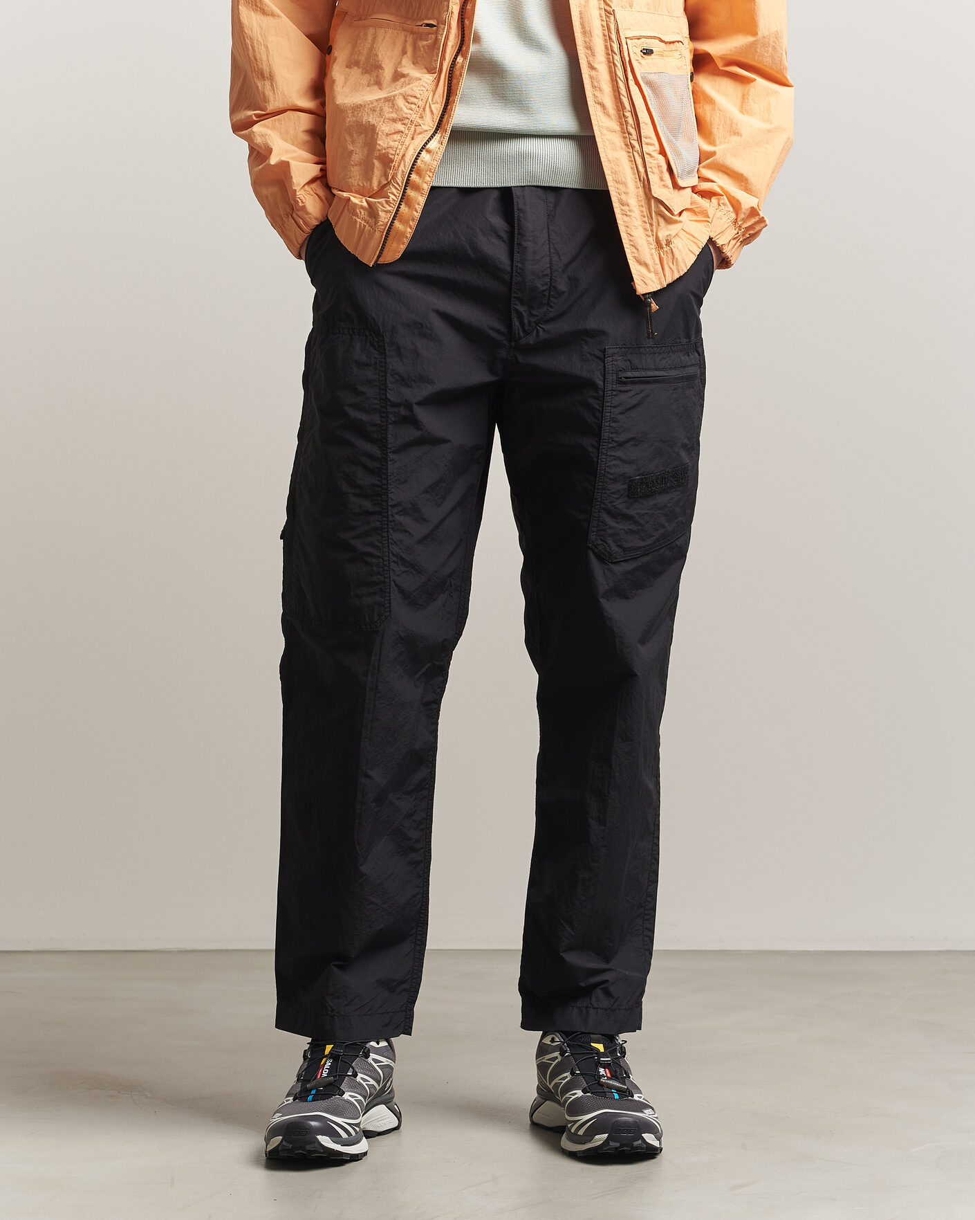 Parajumpers Lovel Smash Peached Nylon Pants Black at CareOfCarl.com
