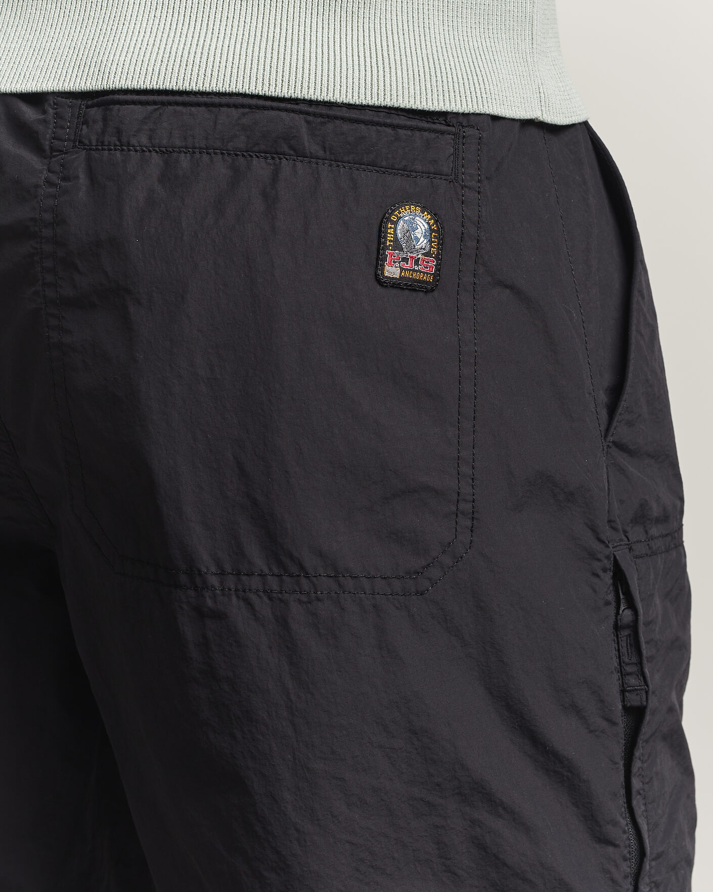 Men | Trousers | Parajumpers | Lovel Smash Peached Nylon Pants Black