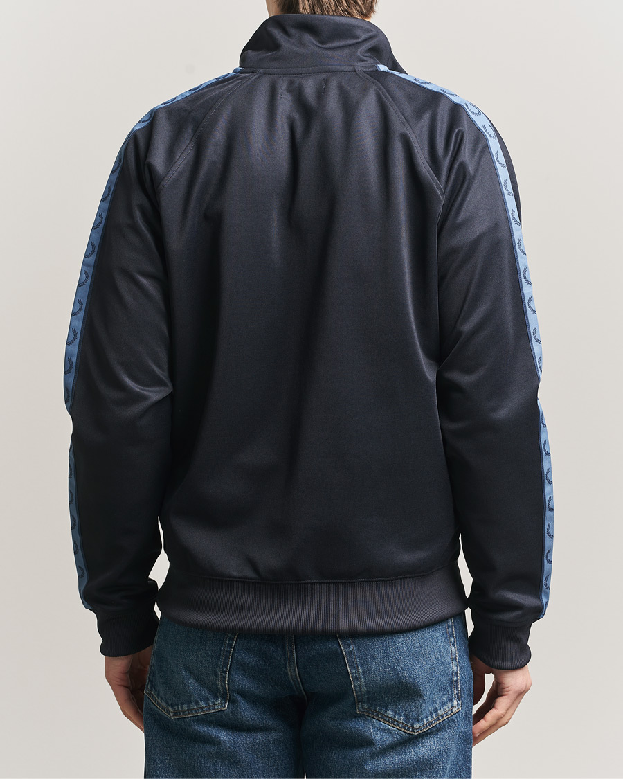Men | Sweaters & Knitwear | Fred Perry | Taped Track Jacket Navy