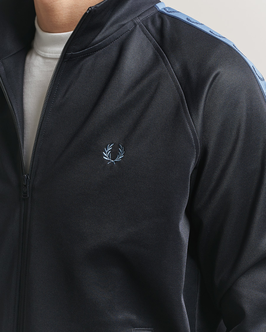 Men | Sweaters & Knitwear | Fred Perry | Taped Track Jacket Navy