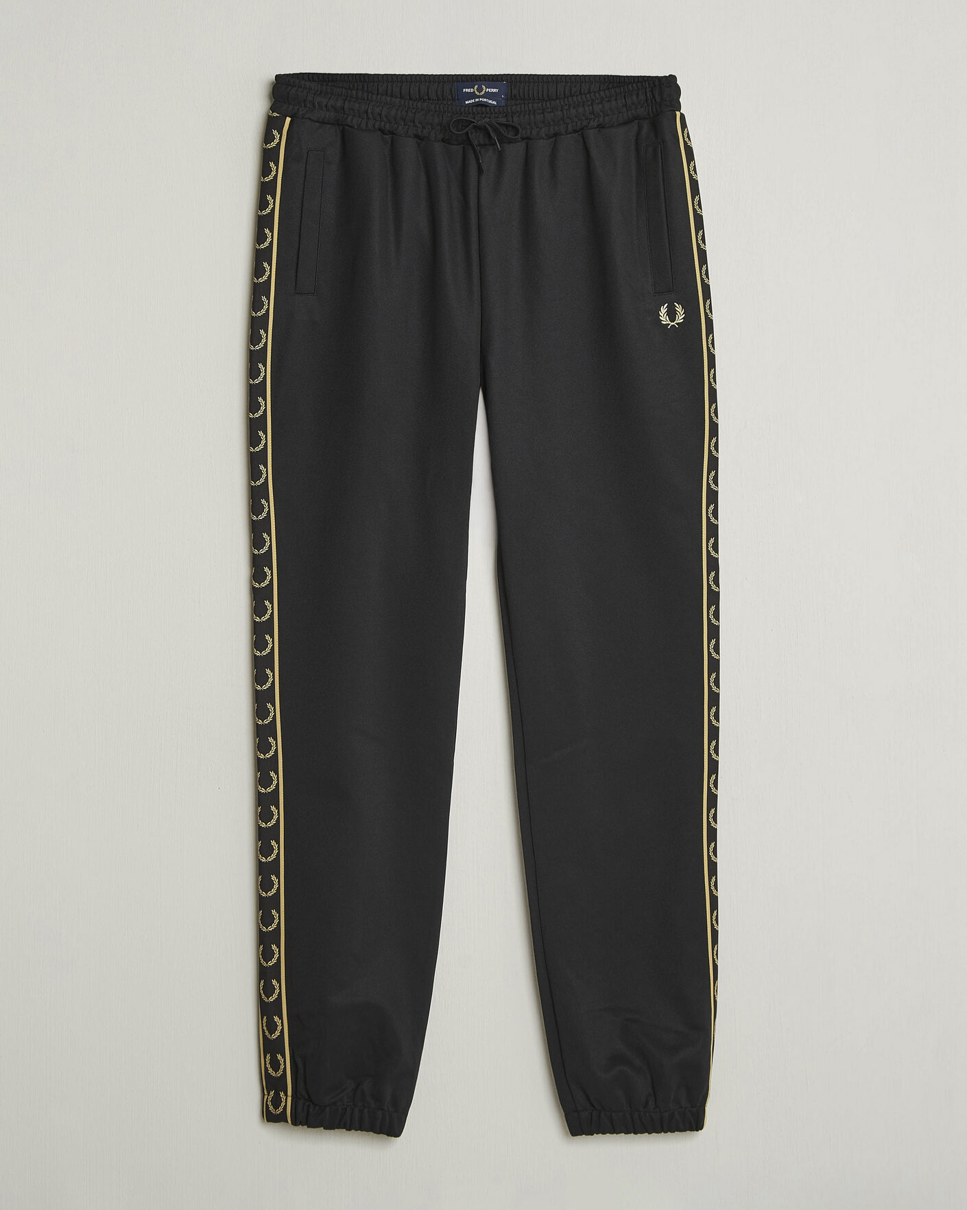 Men | Trousers | Fred Perry | Taped Track Pants Black