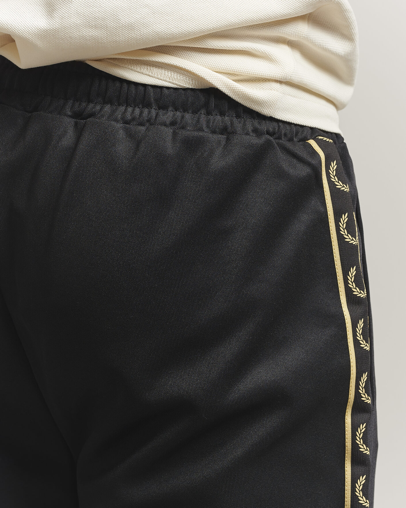 Men | Trousers | Fred Perry | Taped Track Pants Black