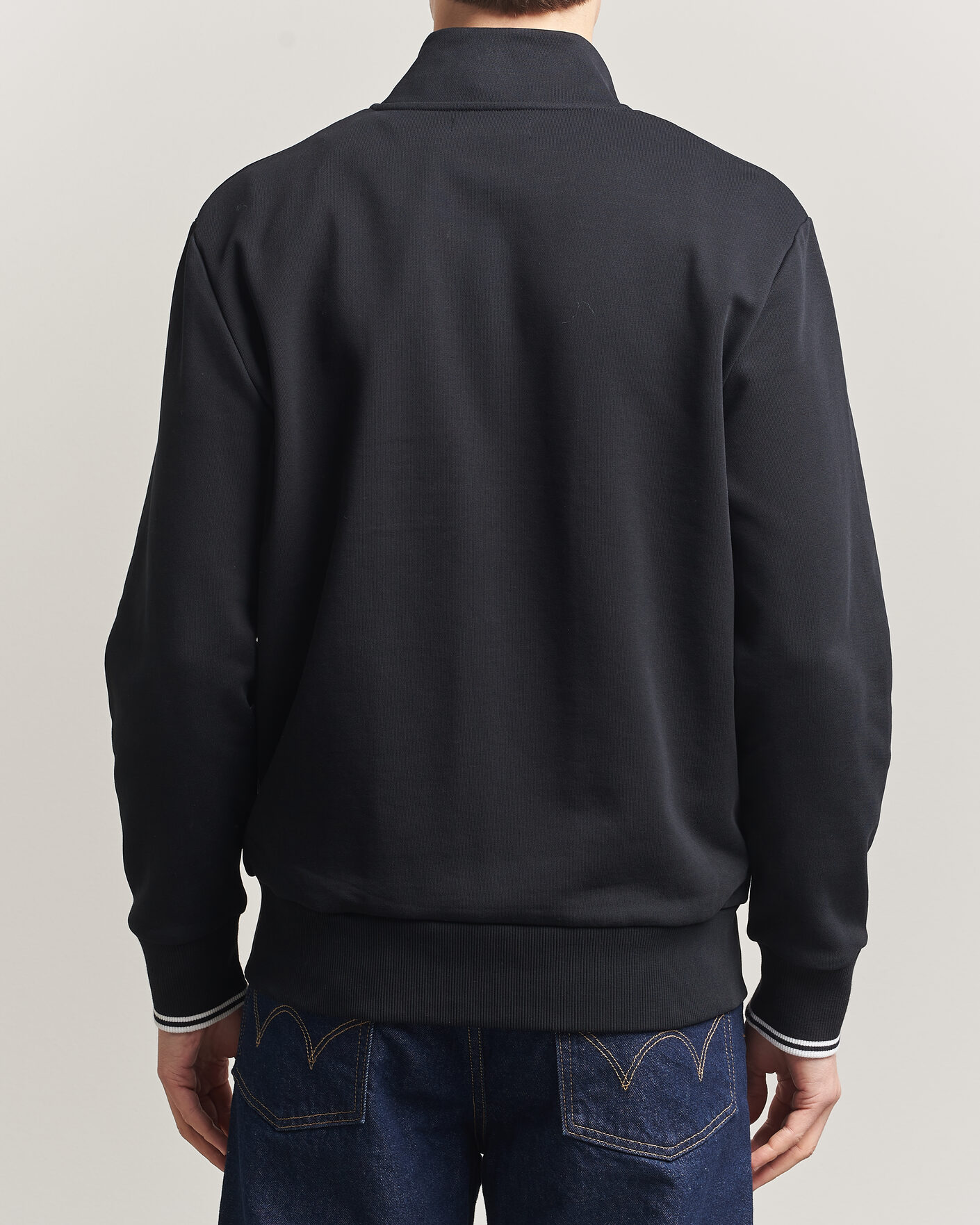 Men | Sweaters & Knitwear | Fred Perry | Full Zip Sweatshirt Black