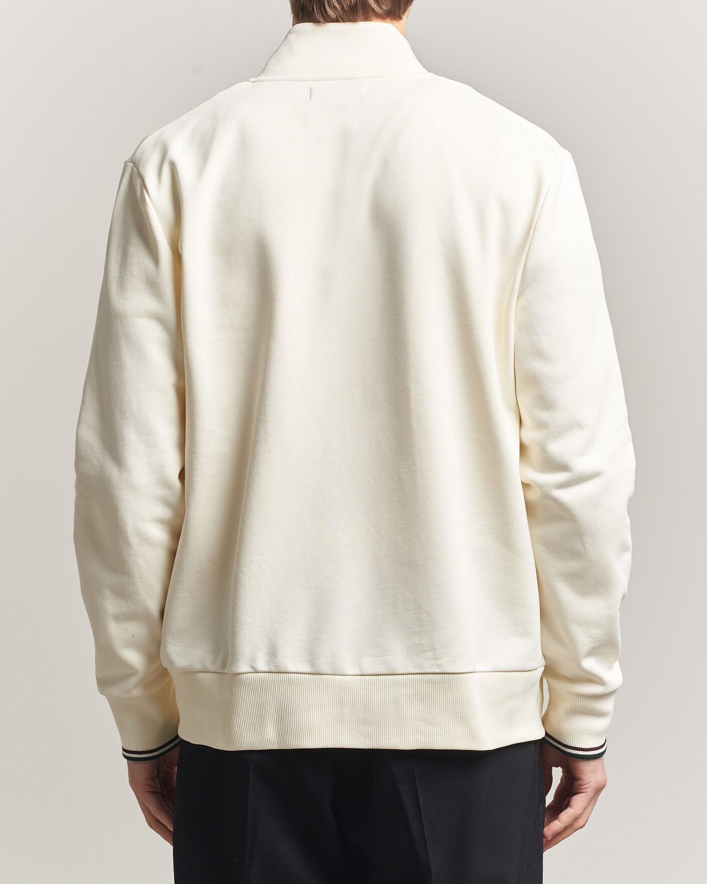 Fred Perry Full Zip Sweatshirt Ecru at CareOfCarl.com