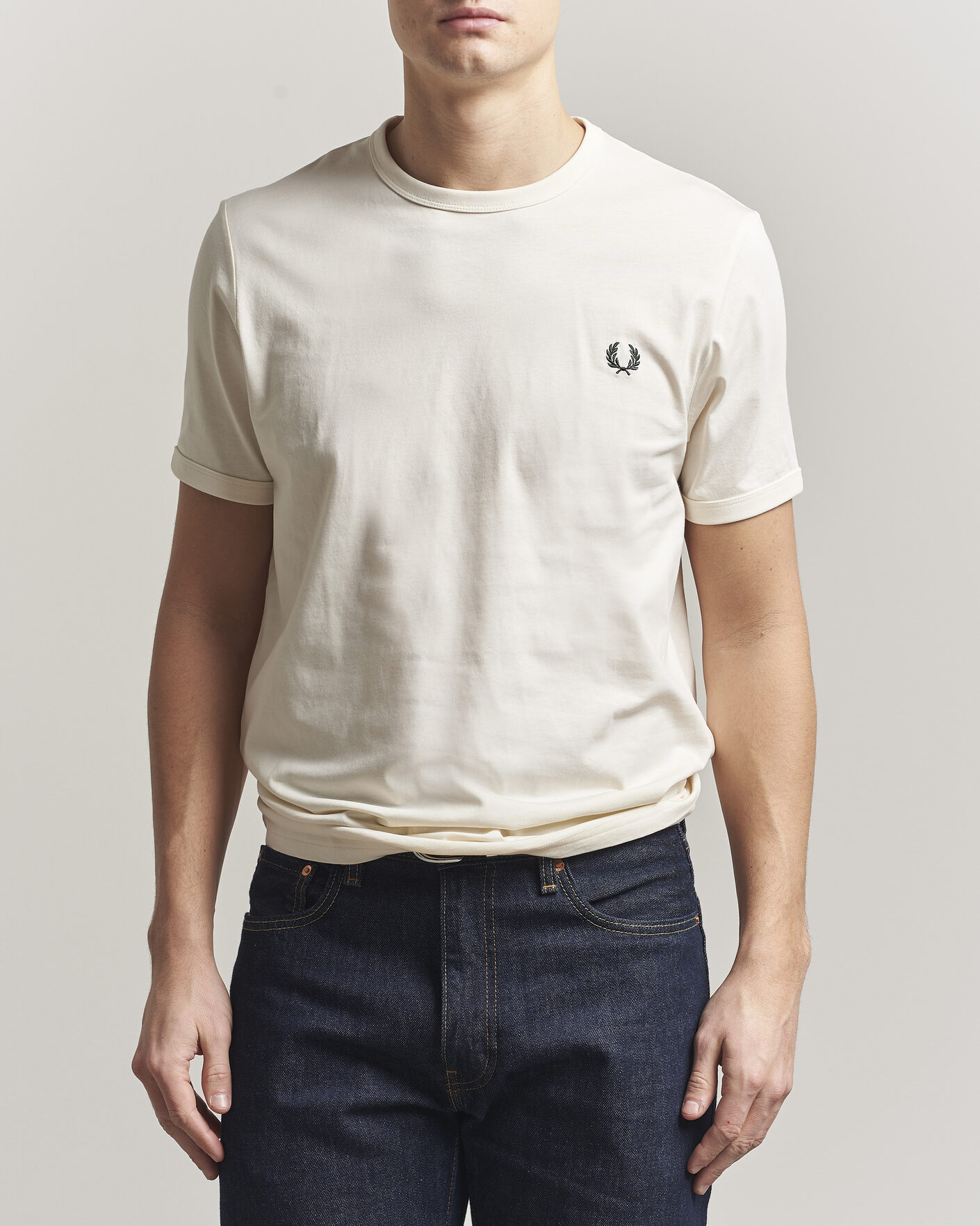 Men | T-Shirts | Fred Perry | Ringer T-Shirt Ecru