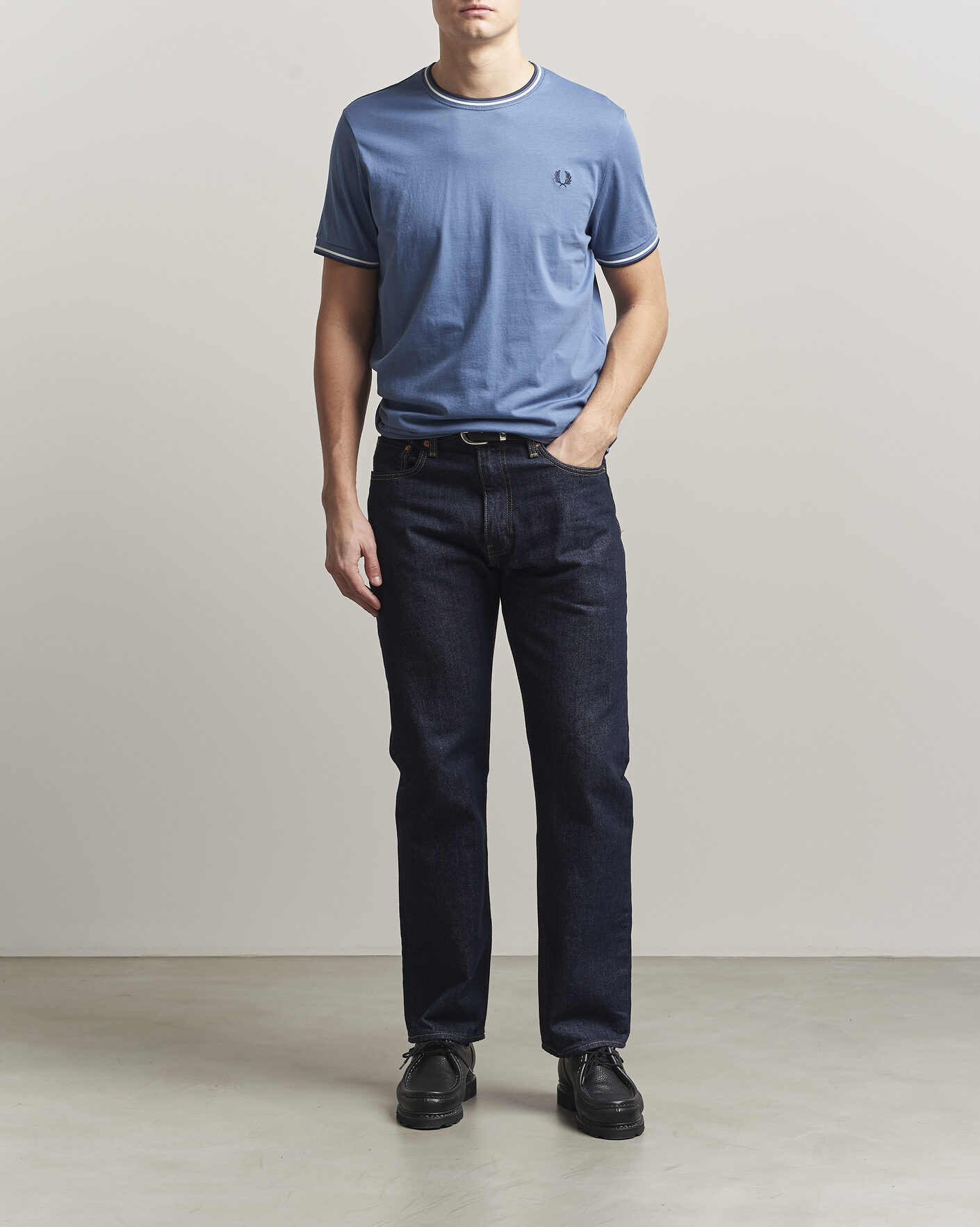 Men | T-Shirts | Fred Perry | Twin Tipped T-Shirt Ace Blue