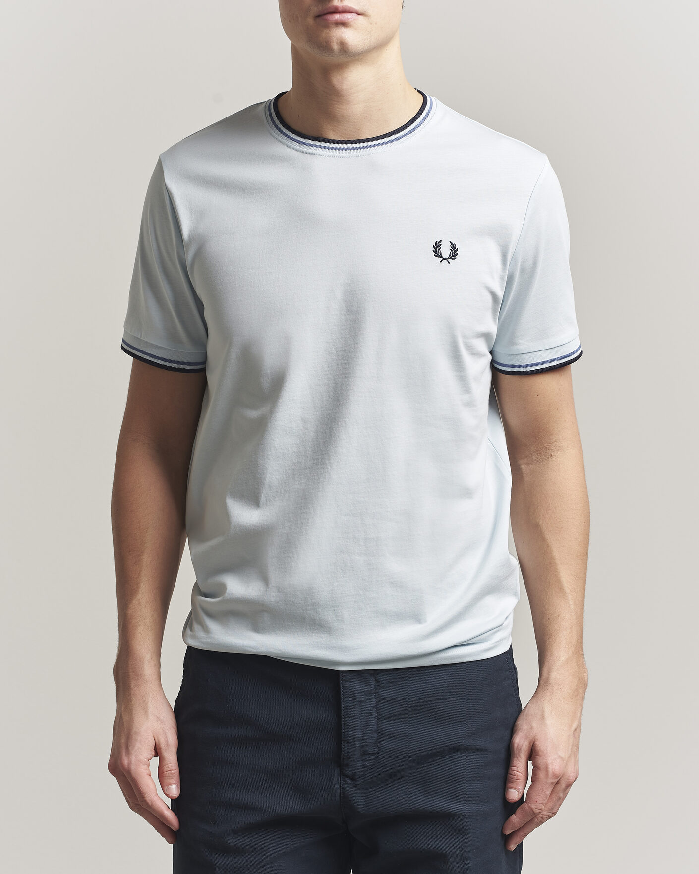 Men | T-Shirts | Fred Perry | Twin Tipped T-Shirt Light Ice