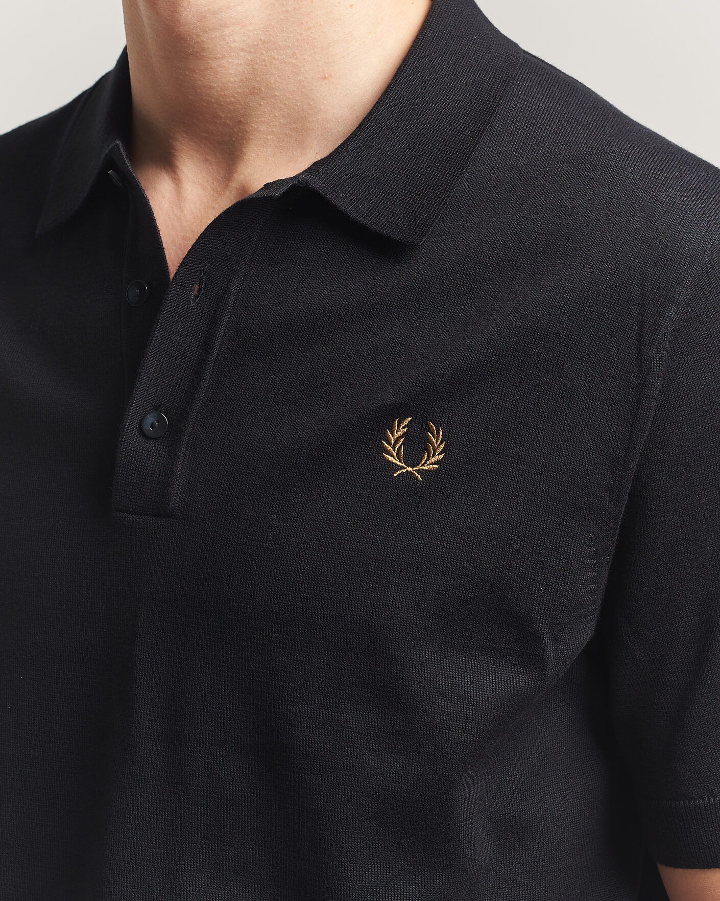 Men | Polo Shirts | Fred Perry | Cotton Knitted Polo Black