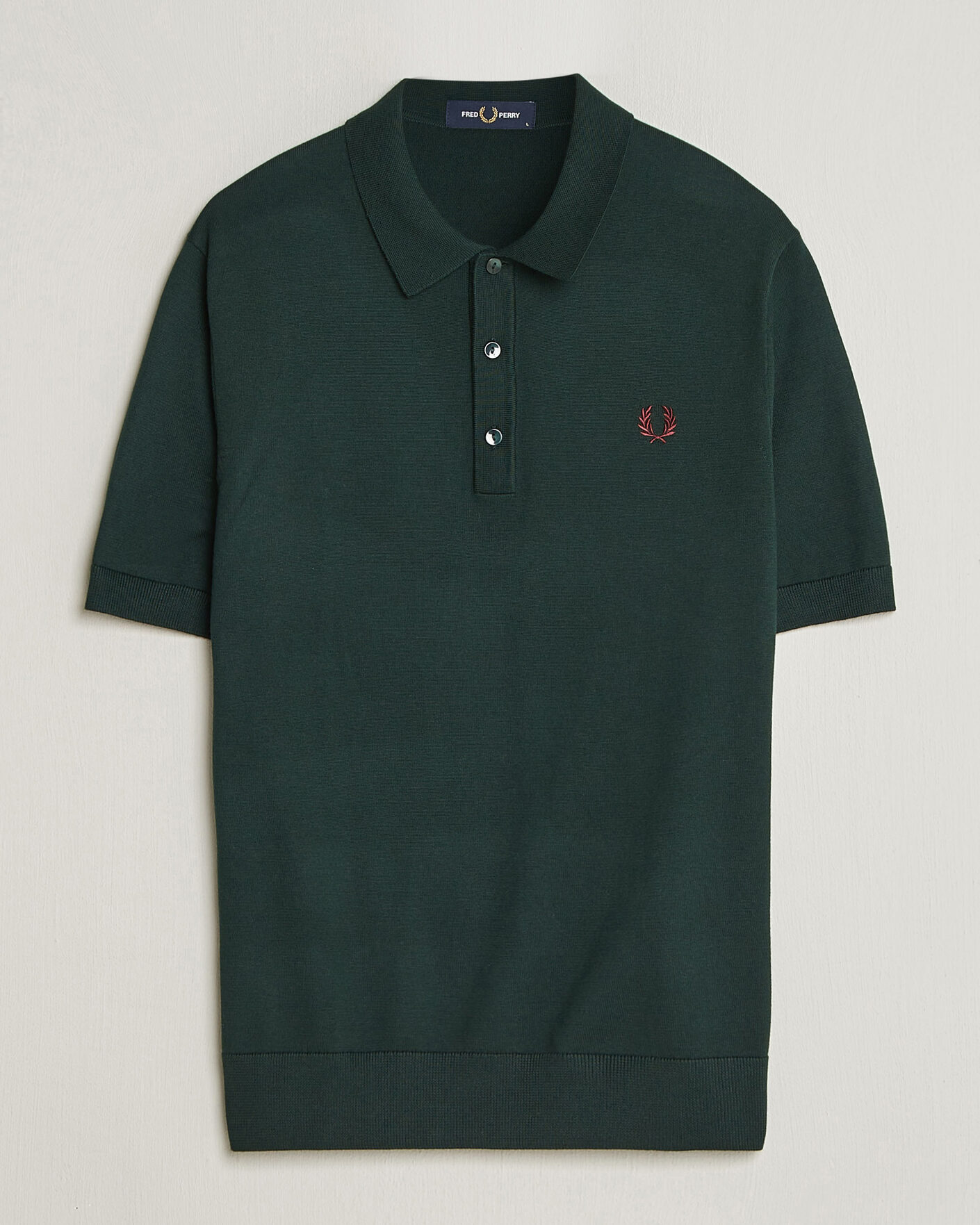 Men | Polo Shirts | Fred Perry | Cotton Knitted Polo Grassroots Green