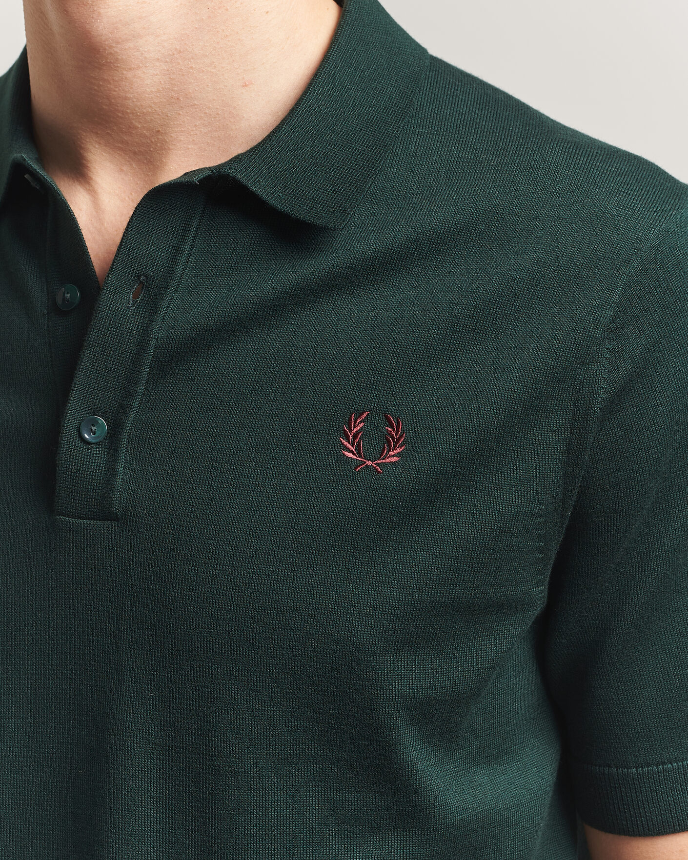 Men | Polo Shirts | Fred Perry | Cotton Knitted Polo Grassroots Green