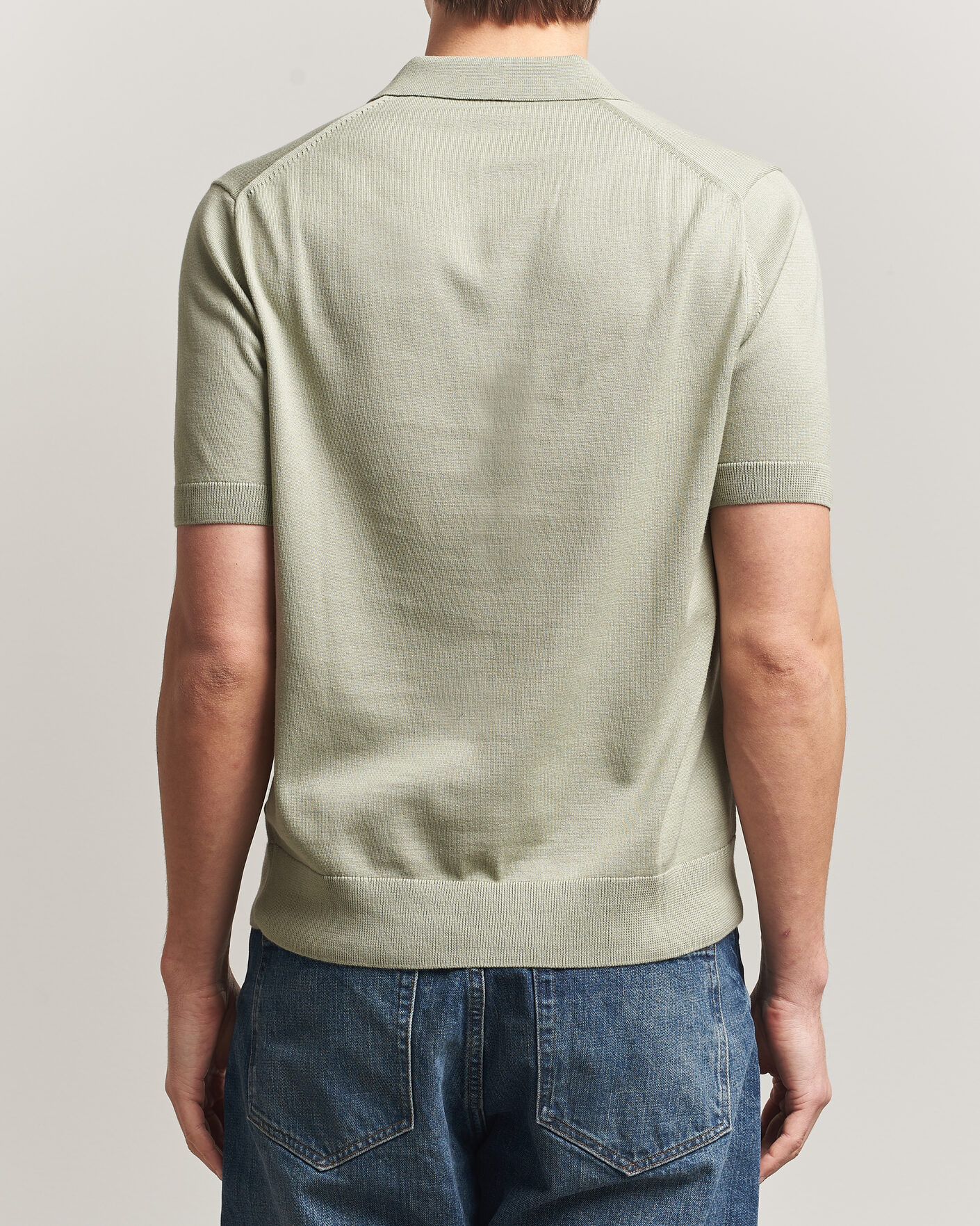 Men | Polo Shirts | Fred Perry | Cotton Knitted Polo Seagrass Green