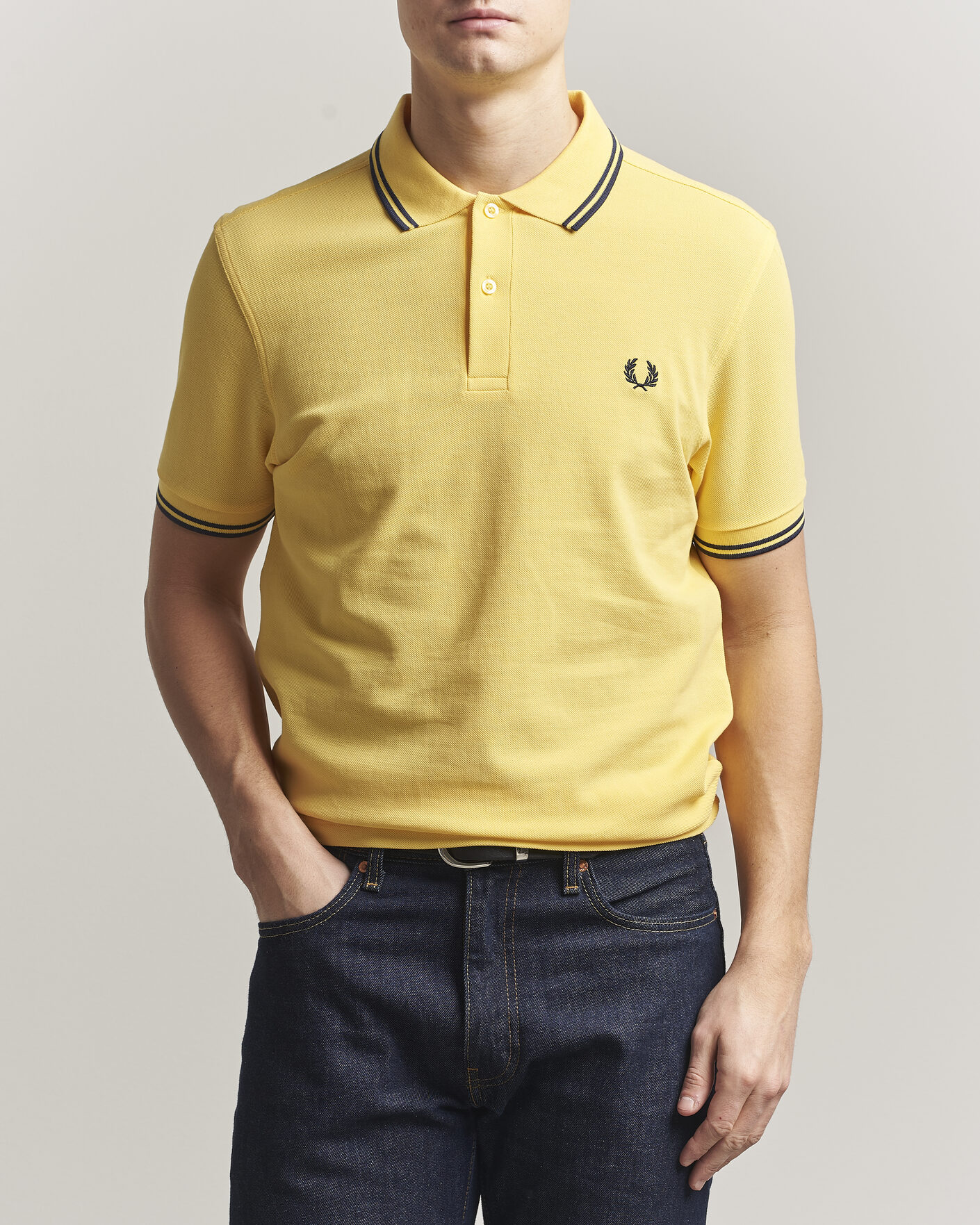Men | Polo Shirts | Fred Perry | Twin Tipped Polo Shirt Lemon Yellow