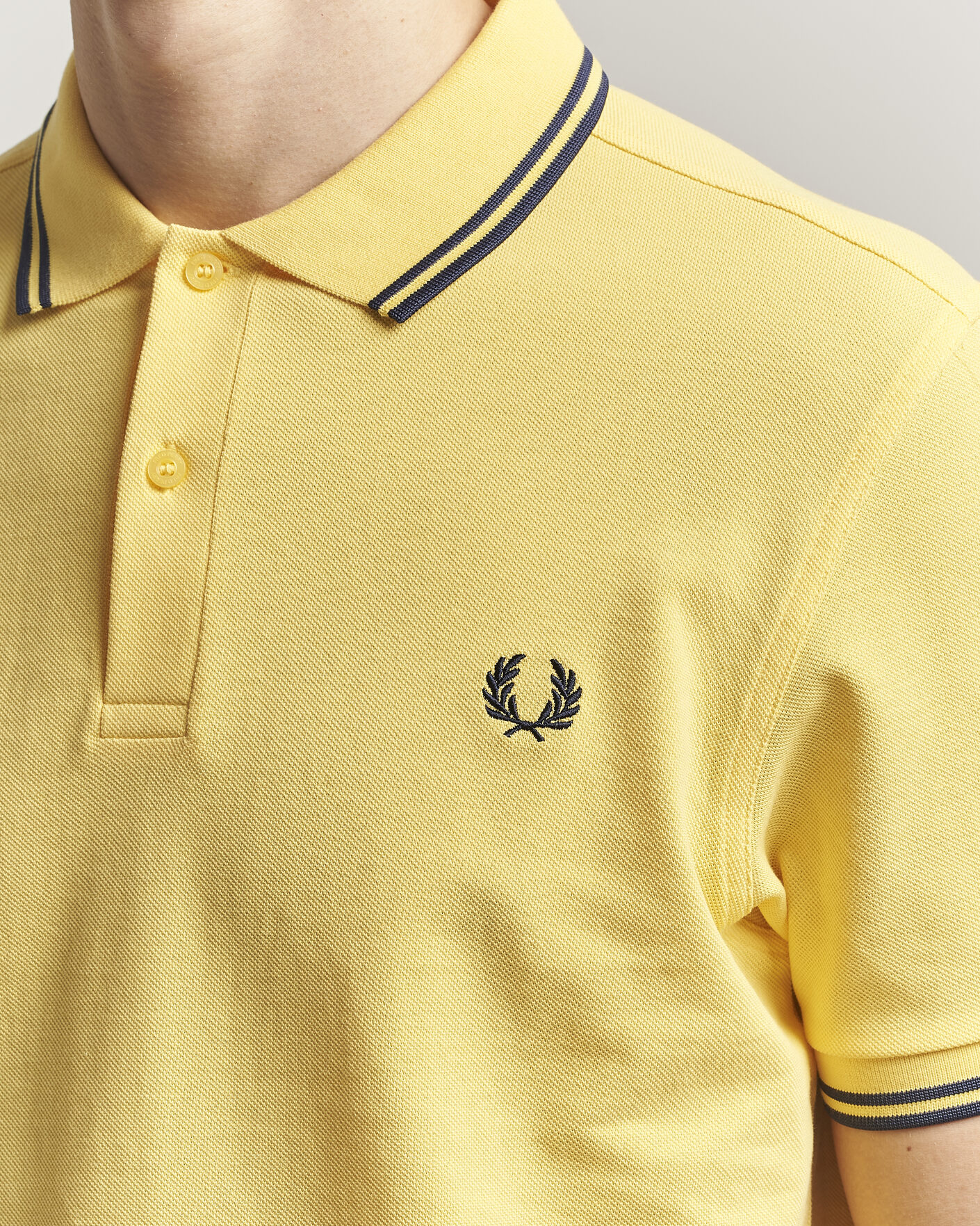 Men | Polo Shirts | Fred Perry | Twin Tipped Polo Shirt Lemon Yellow