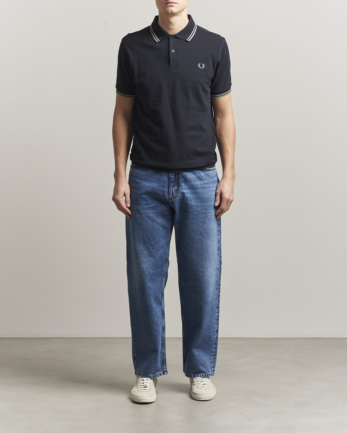 Men | Polo Shirts | Fred Perry | Twin Tipped Polo Shirt Navy