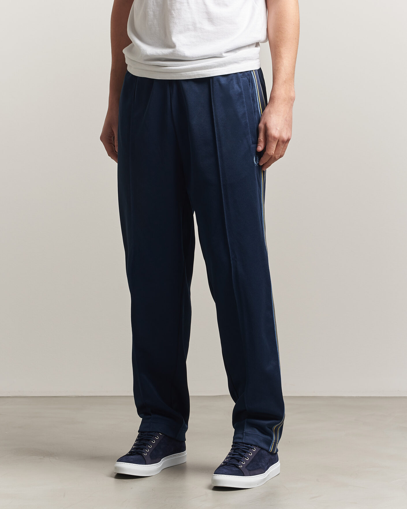 Men | Trousers | Fred Perry | Tramline Taped Track Pants Tennis Blue