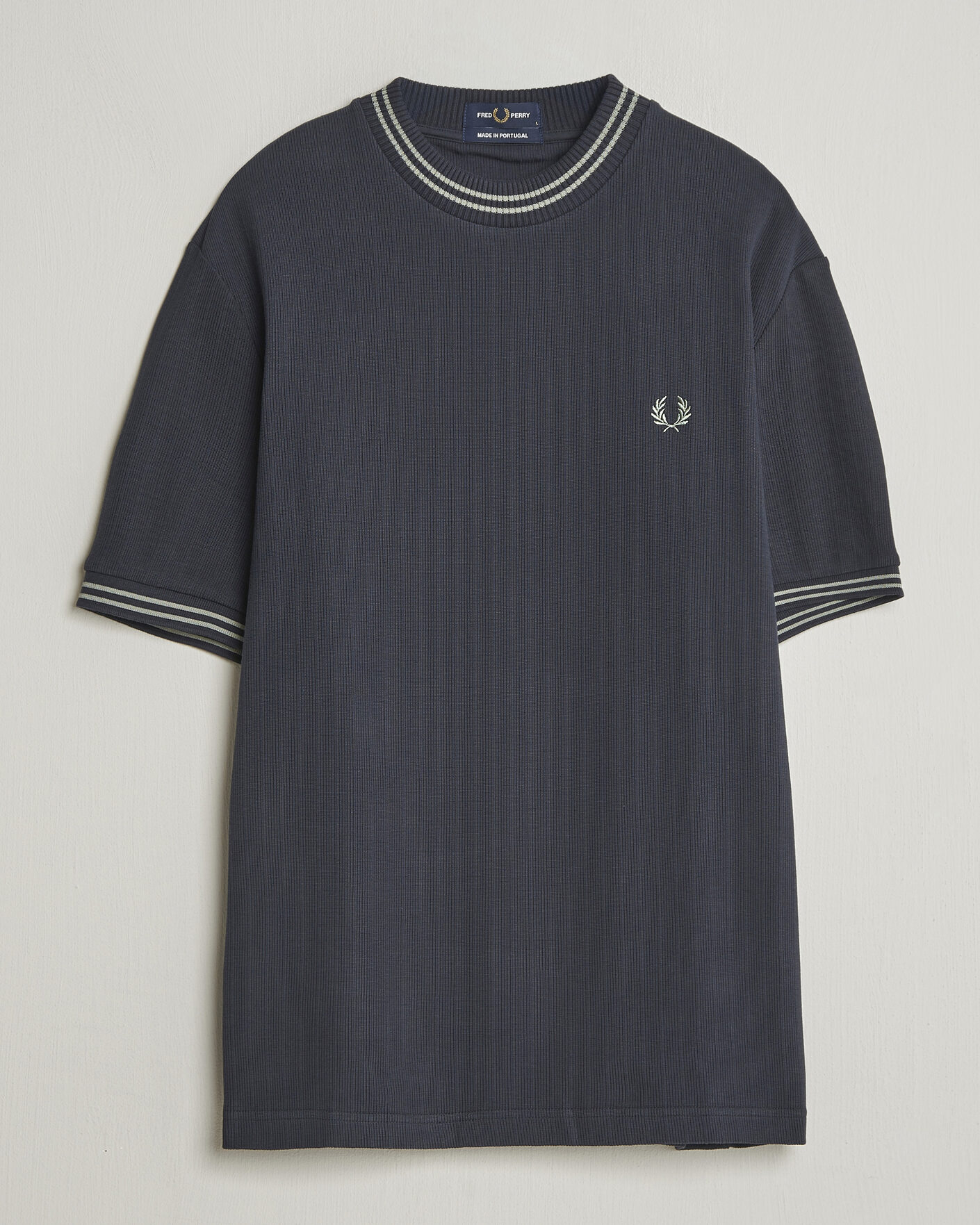 Men | T-Shirts | Fred Perry | Rib Knitted T-Shirt Navy