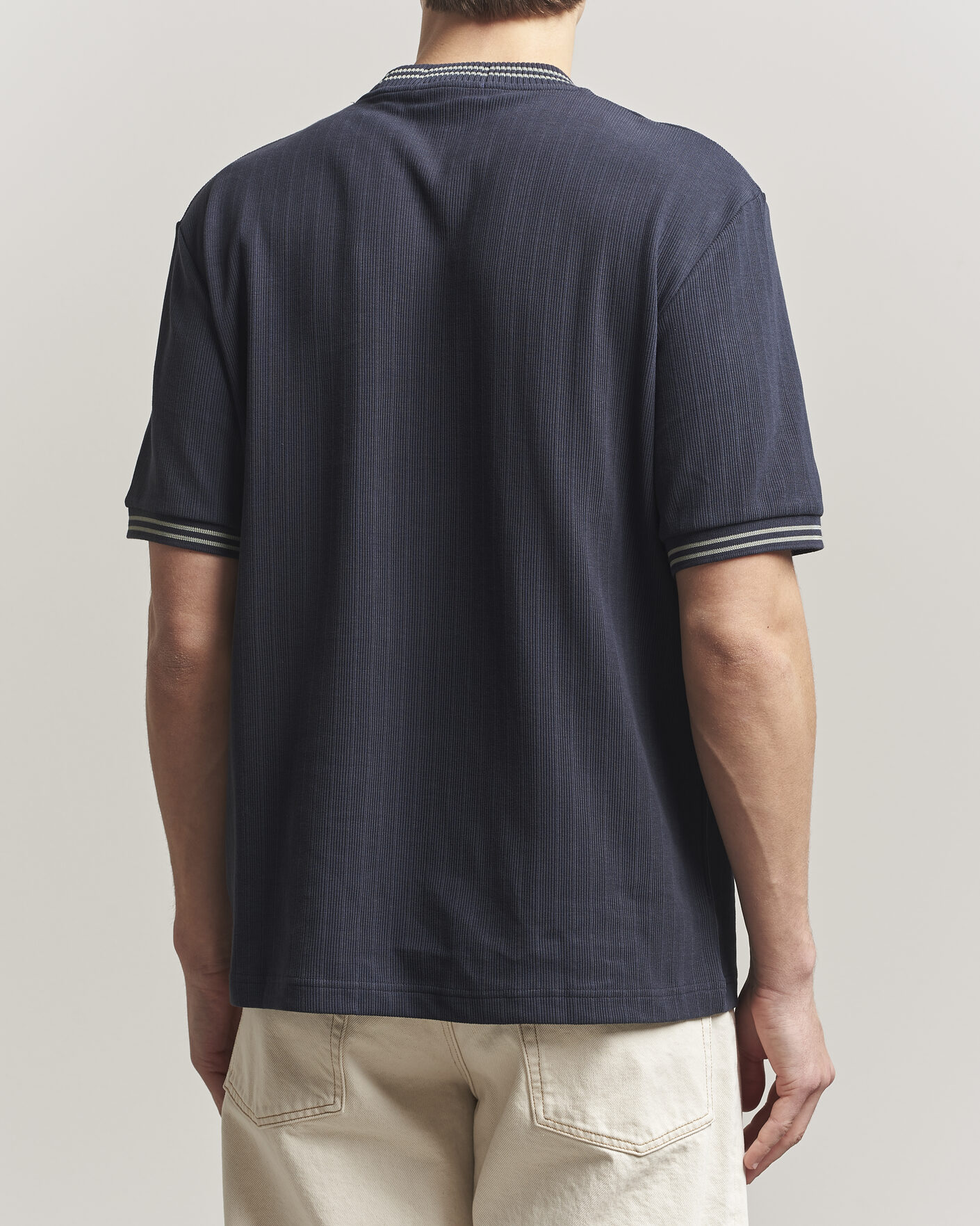 Men | T-Shirts | Fred Perry | Rib Knitted T-Shirt Navy