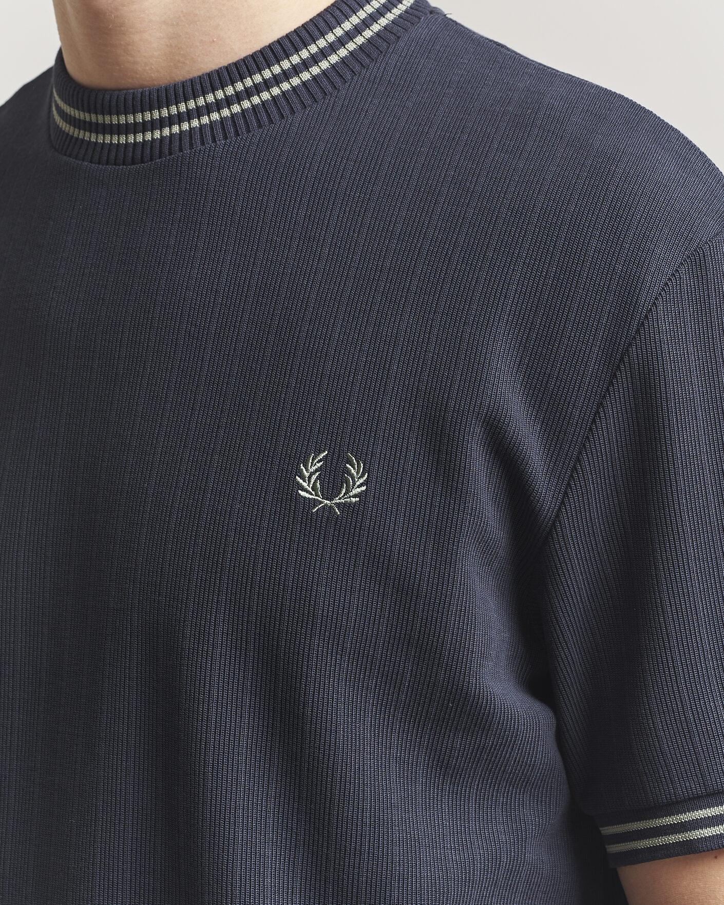 Men | T-Shirts | Fred Perry | Rib Knitted T-Shirt Navy