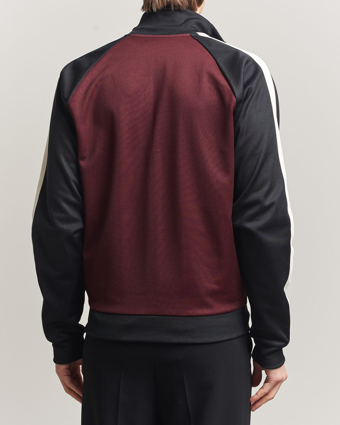 Men | Sweaters & Knitwear | Fred Perry | Contrast Sleeve Track Jacket Oxblood