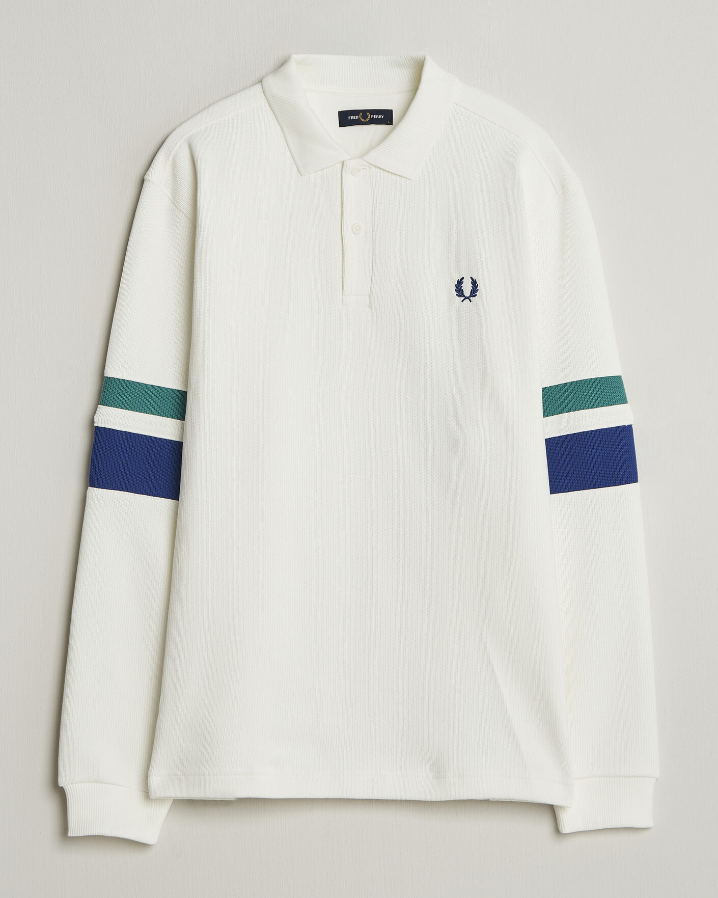 Men | Sweaters & Knitwear | Fred Perry | Tipped Sleeve Rugger Snow White