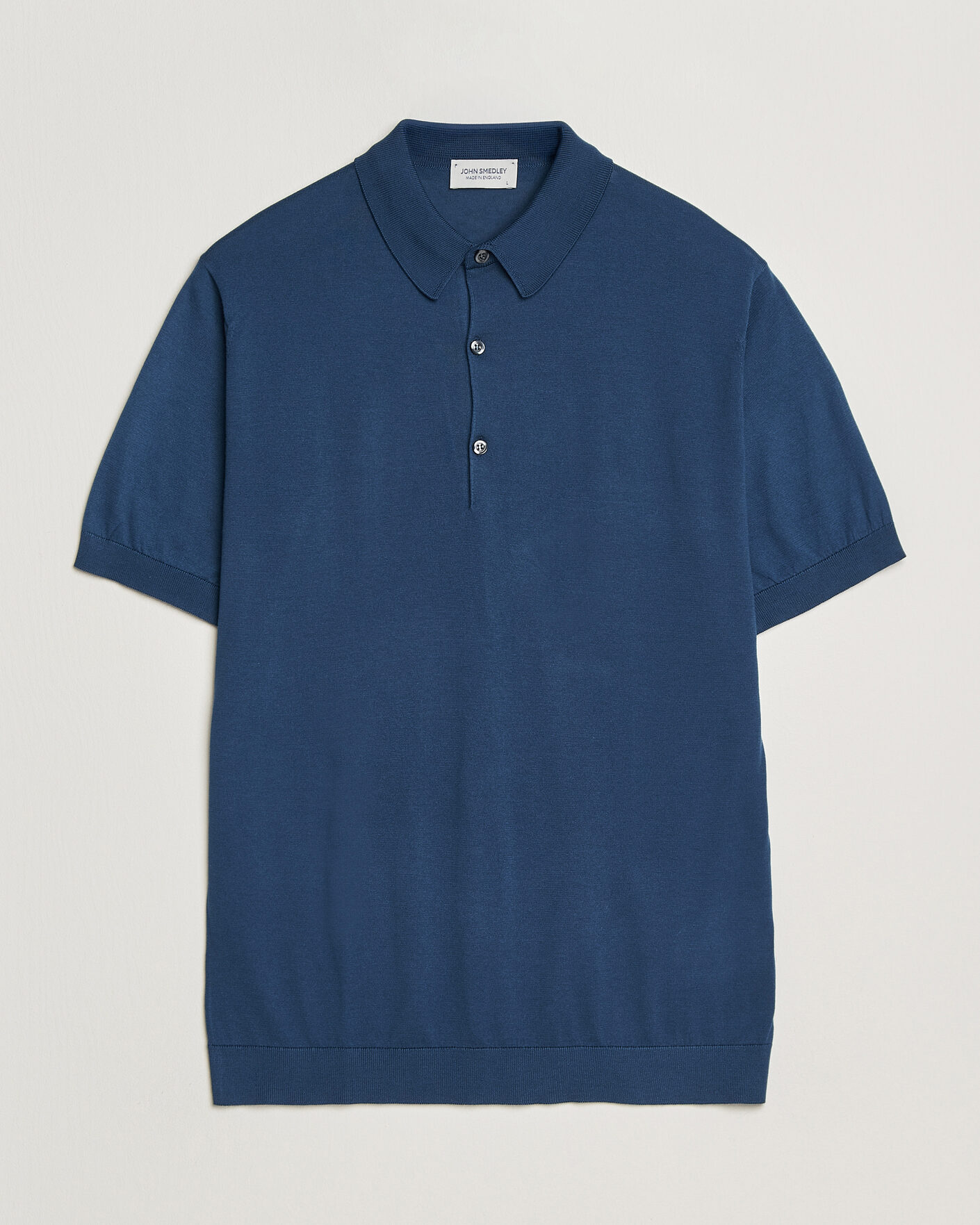 John Smedley Adrian Slim Fit Sea Island Cotton Polo Delft Blue at