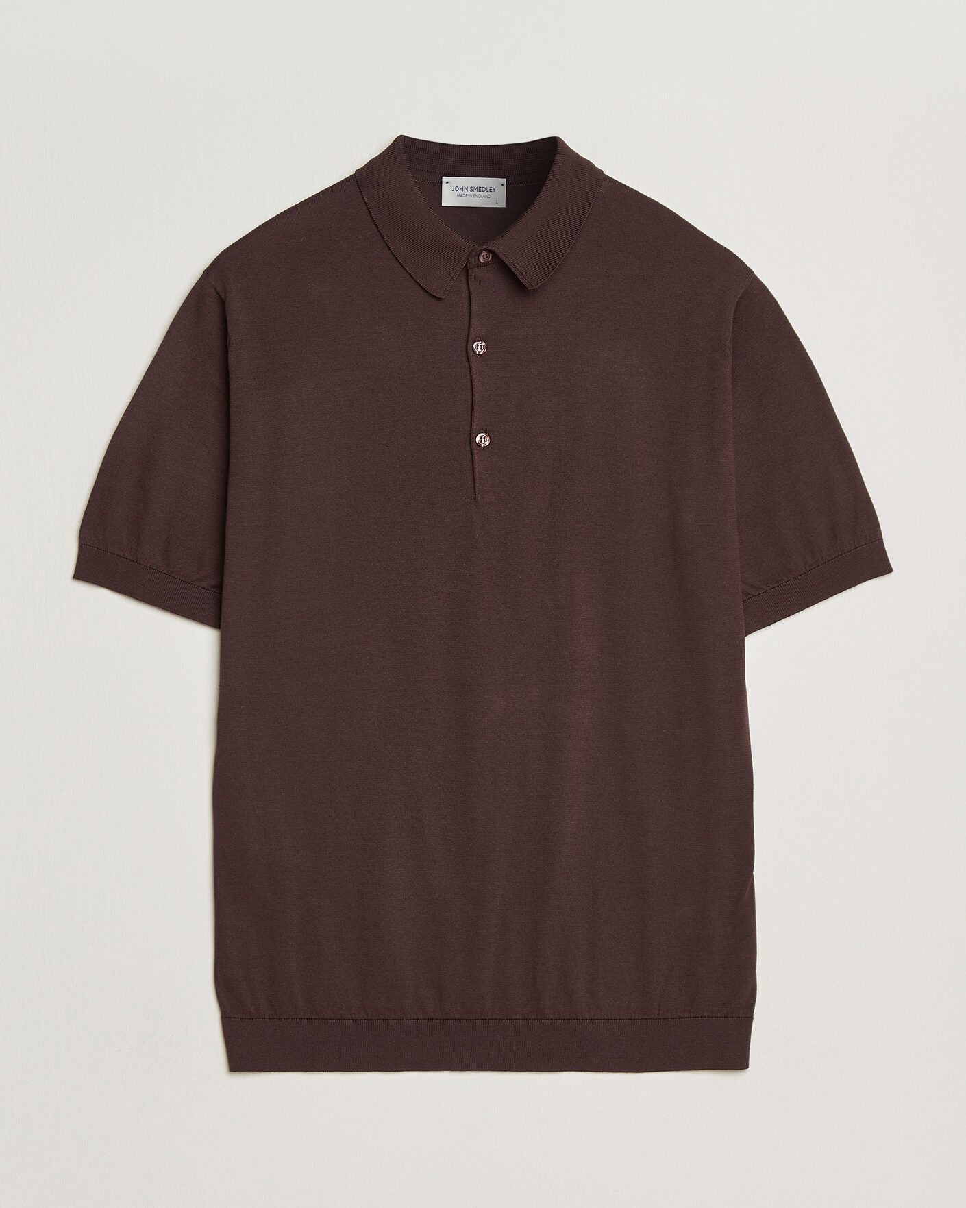 Men | Polo Shirts | John Smedley | Adrian Slim Fit Sea Island Cotton Polo Raisin Brown