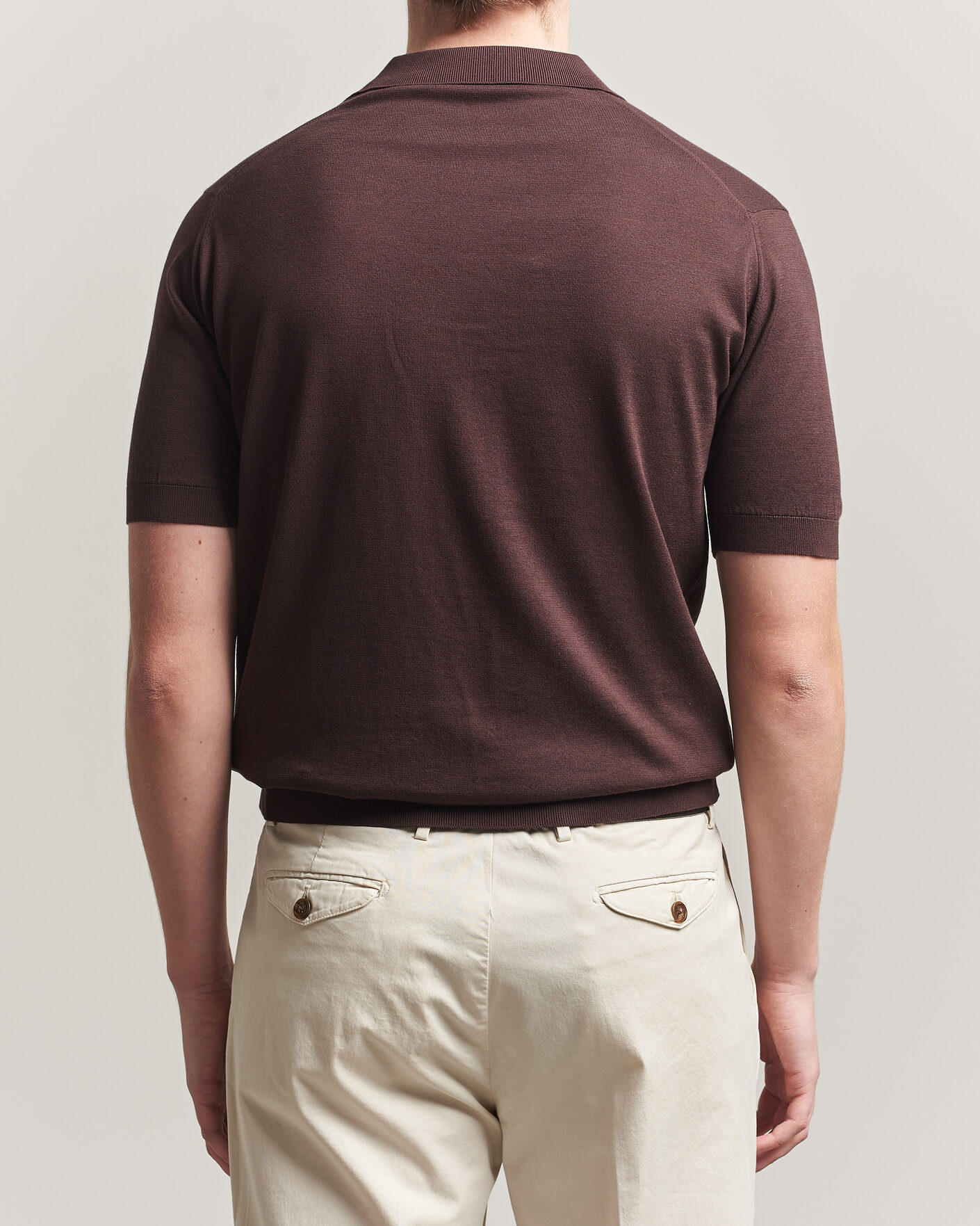 Men | Polo Shirts | John Smedley | Adrian Slim Fit Sea Island Cotton Polo Raisin Brown