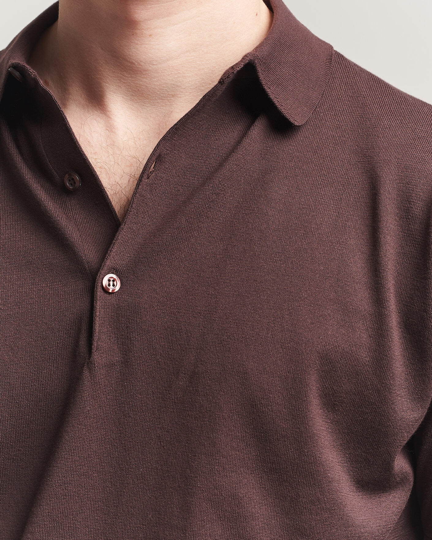 Men | Polo Shirts | John Smedley | Adrian Slim Fit Sea Island Cotton Polo Raisin Brown