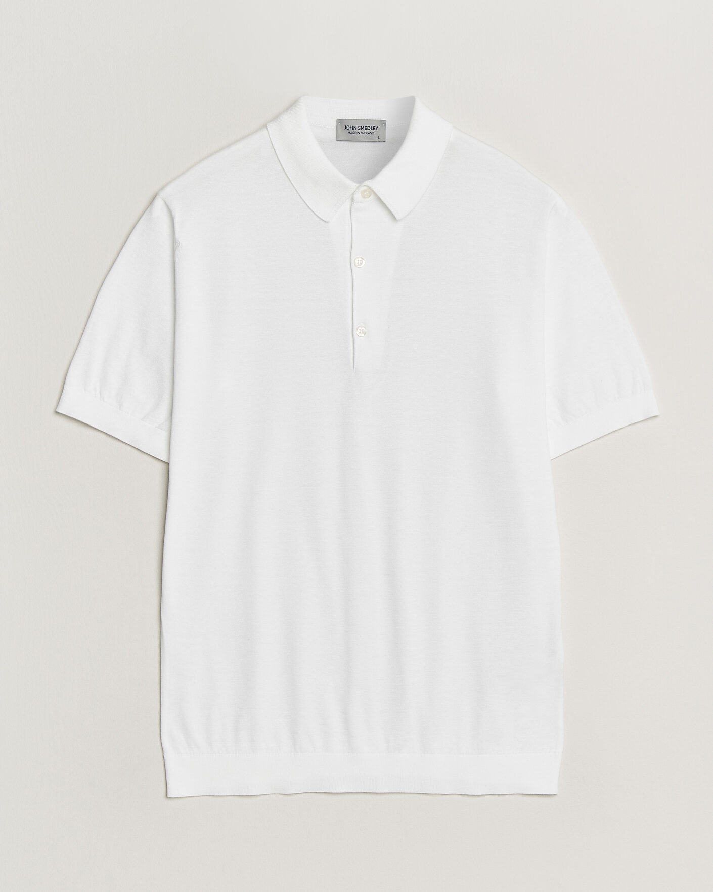 Men | Polo Shirts | John Smedley | Adrian Slim Fit Sea Island Cotton Polo White