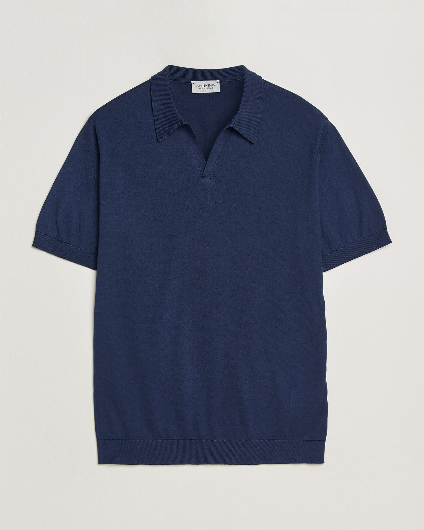 Men | Polo Shirts | John Smedley | Noah Open Collar Sea Island Polo French Navy