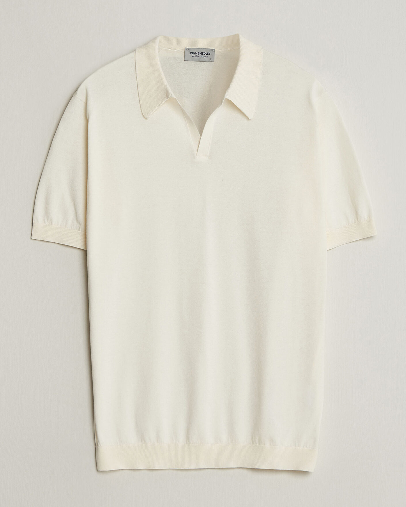 Men | Polo Shirts | John Smedley | Noah Open Collar Sea Island Polo Starch