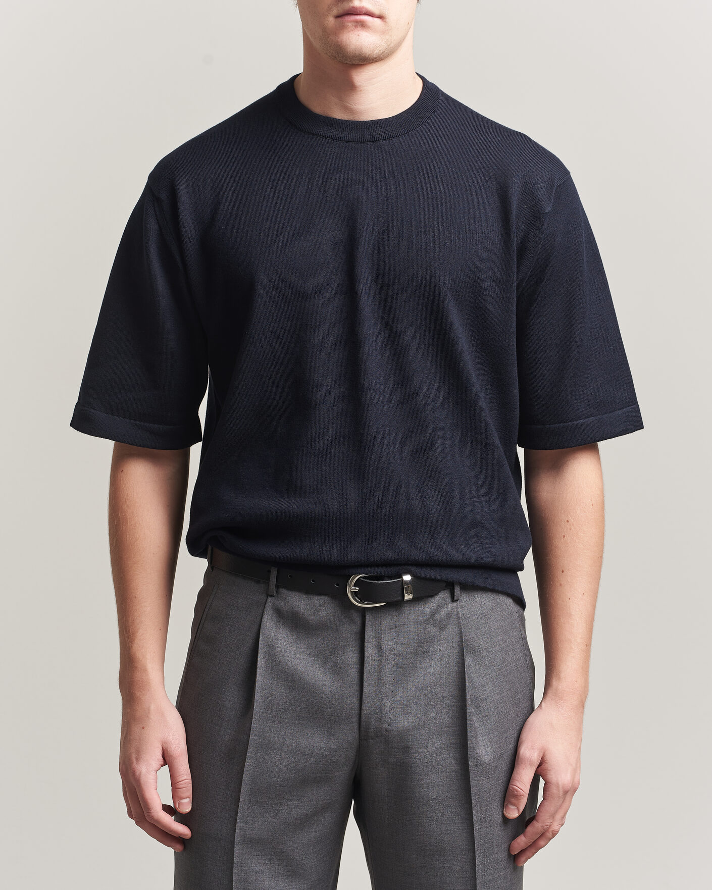 Men | T-Shirts | John Smedley | Tindall Sea Island Cotton T-Shirt Navy