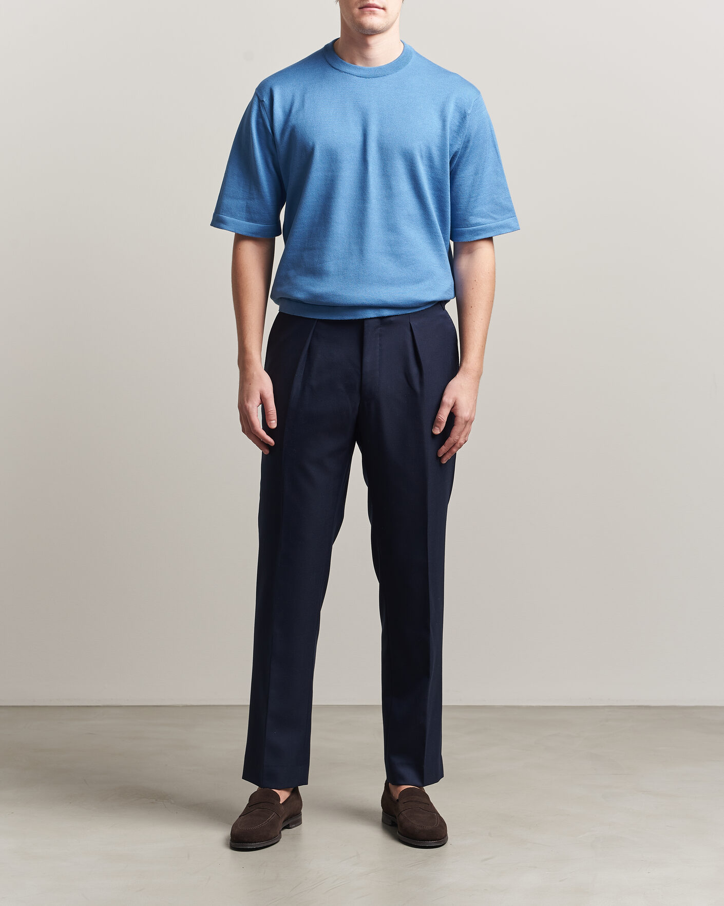 Men | T-Shirts | John Smedley | Tindall Sea Island Cotton T-Shirt Skye Blue