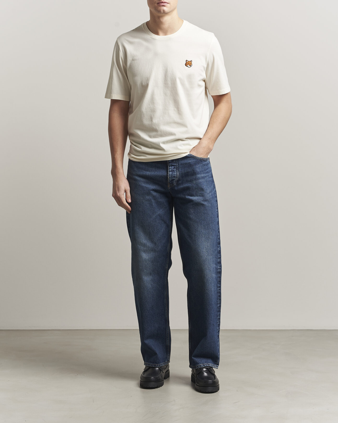 Men | T-Shirts | Maison Kitsuné | Fox Head T-Shirt Noble Beige