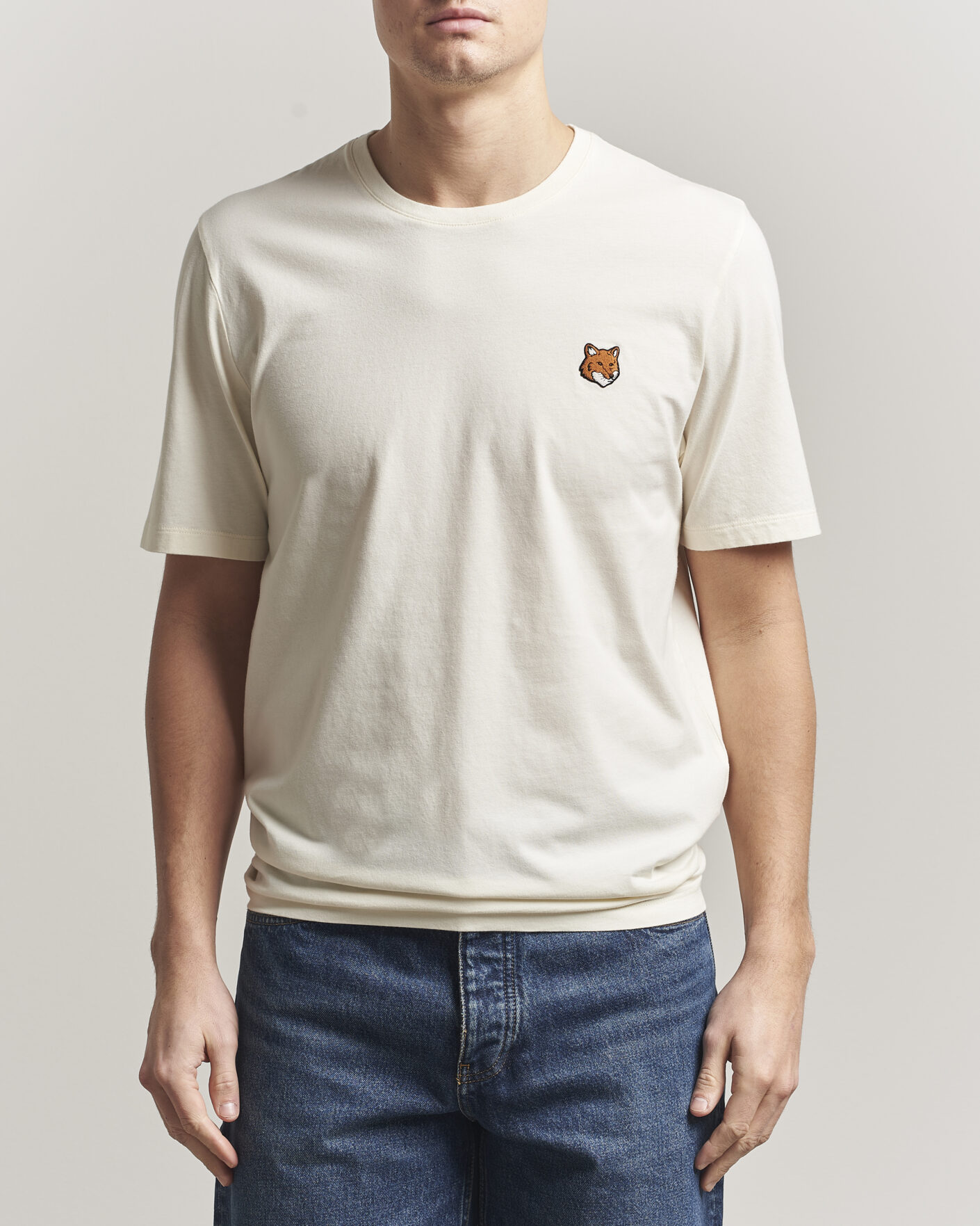 Men | T-Shirts | Maison Kitsuné | Fox Head T-Shirt Noble Beige