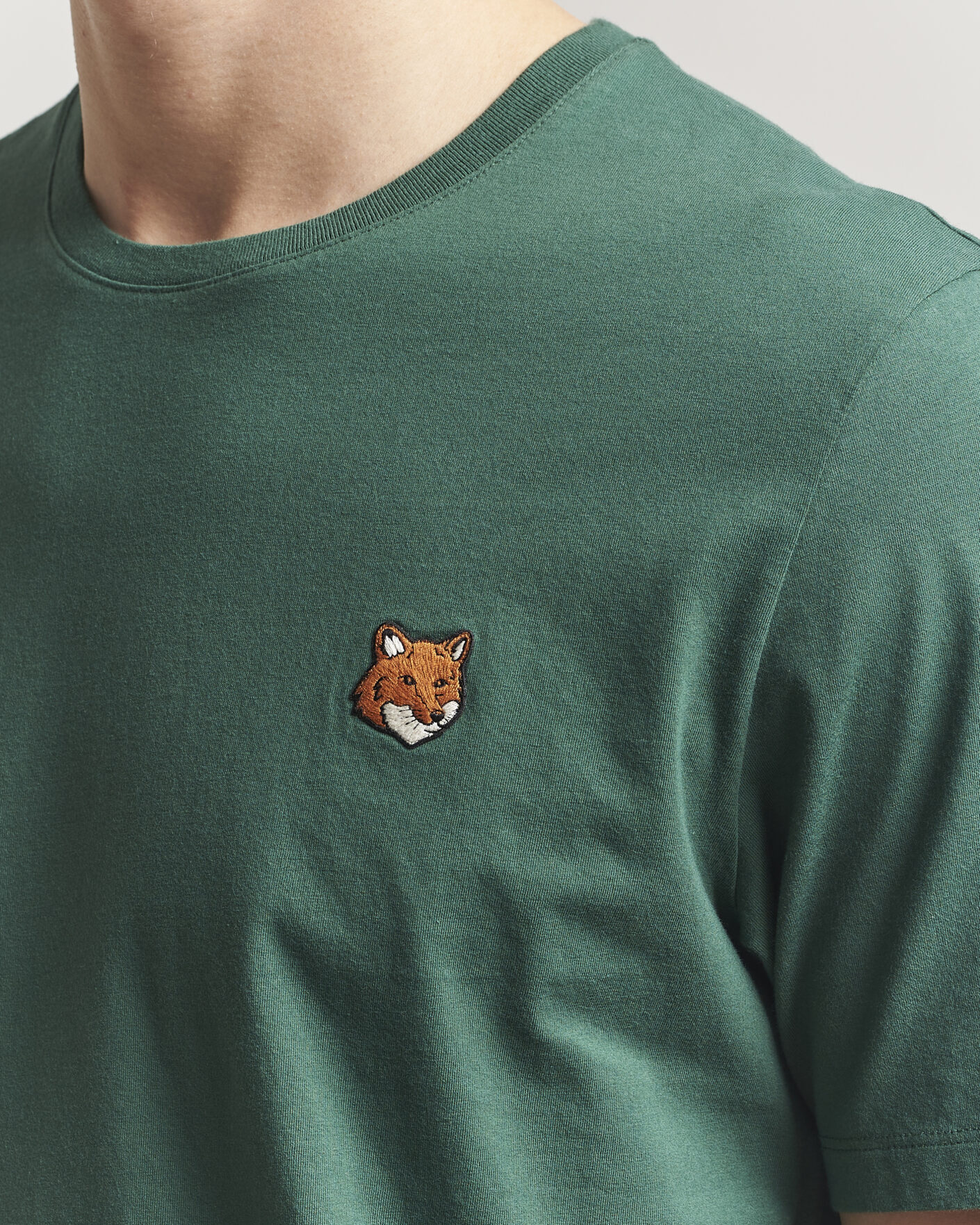 Men | T-Shirts | Maison Kitsuné | Fox Head T-Shirt Bottle Green
