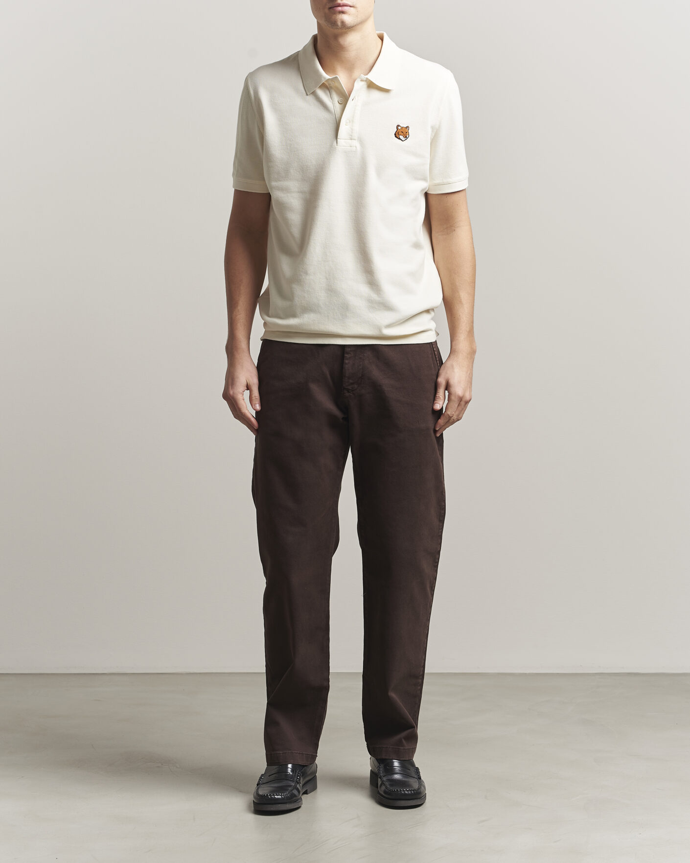 Men | Polo Shirts | Maison Kitsuné | Fox Head Polo Noble Beige