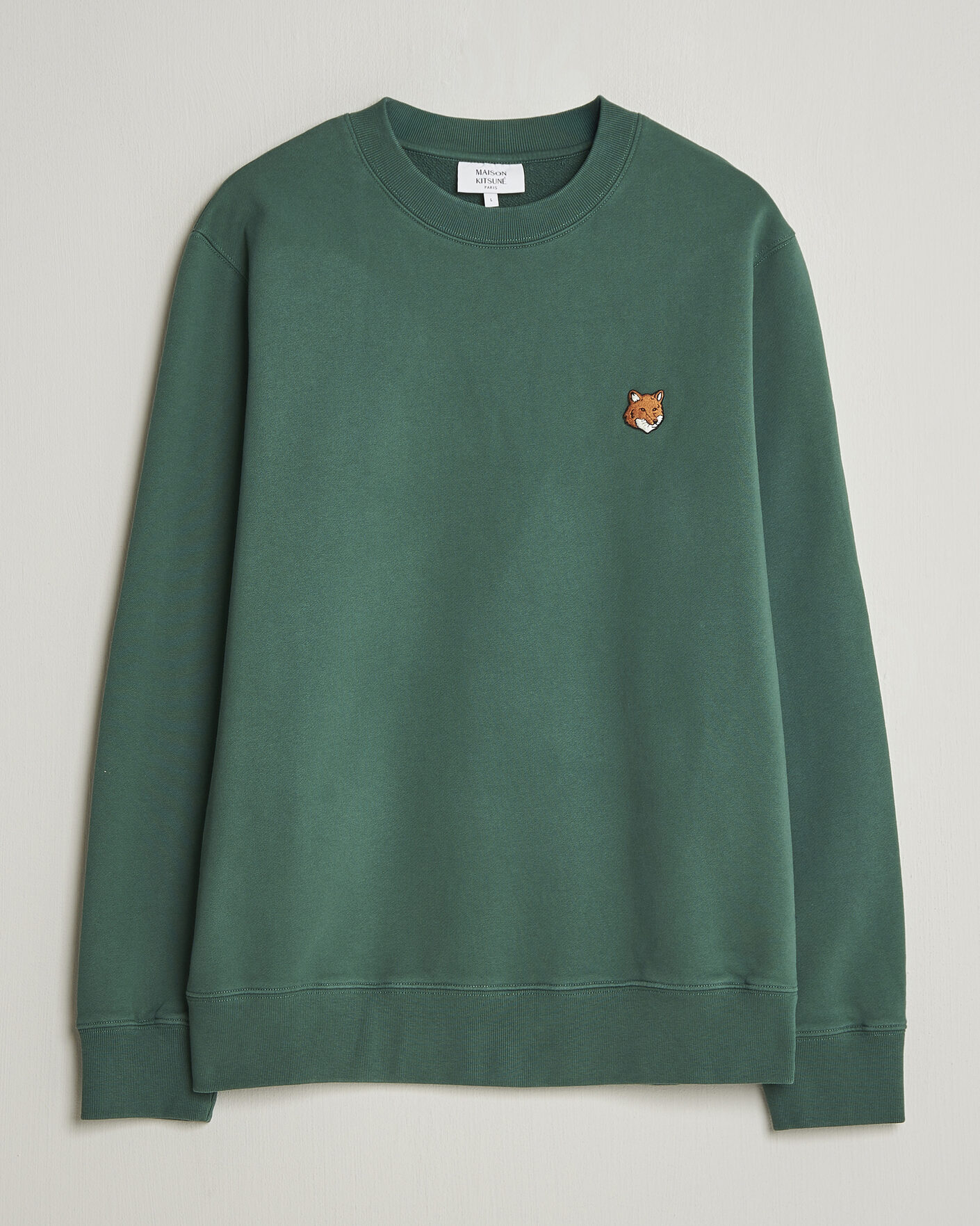 Men | Sweaters & Knitwear | Maison Kitsuné | Fox Head Sweatshirt Bottle Green