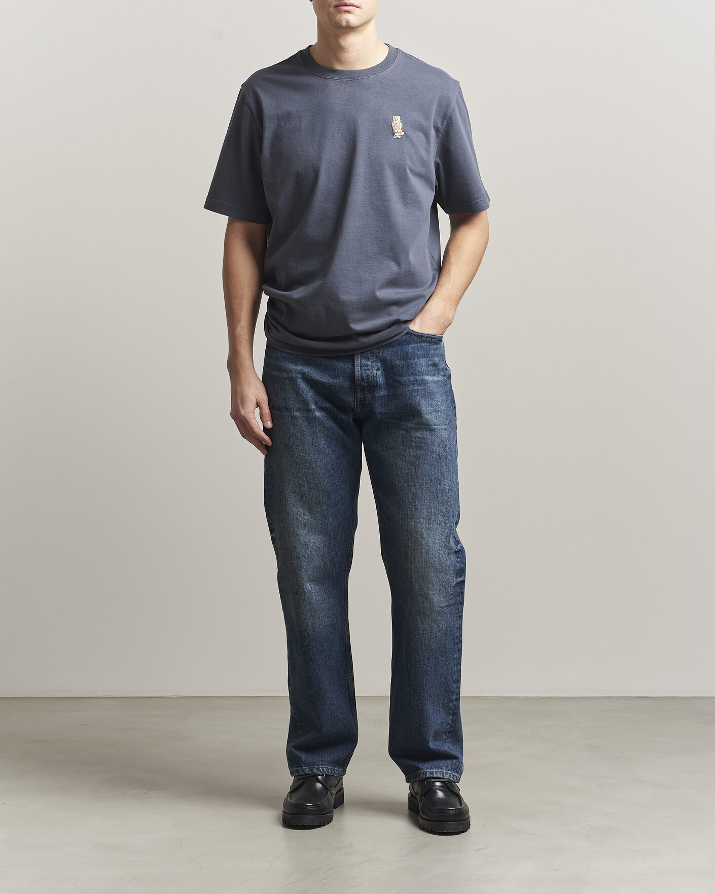 Men | T-Shirts | Maison Kitsuné | Dressed Fox T-Shirt Shadow Blue