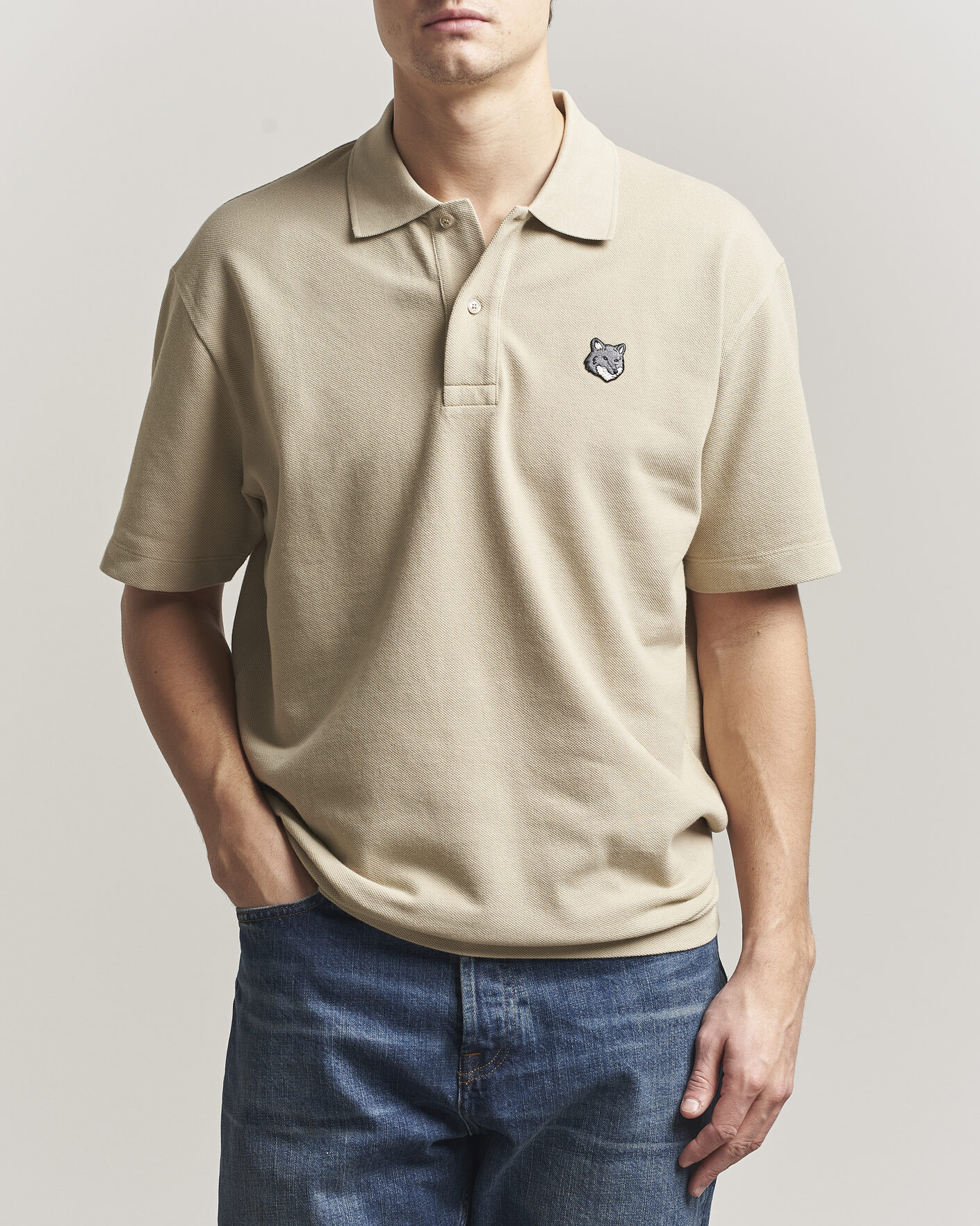 Maison Kitsuné Bold Fox Head Polo Tea Leaf at CareOfCarl.com