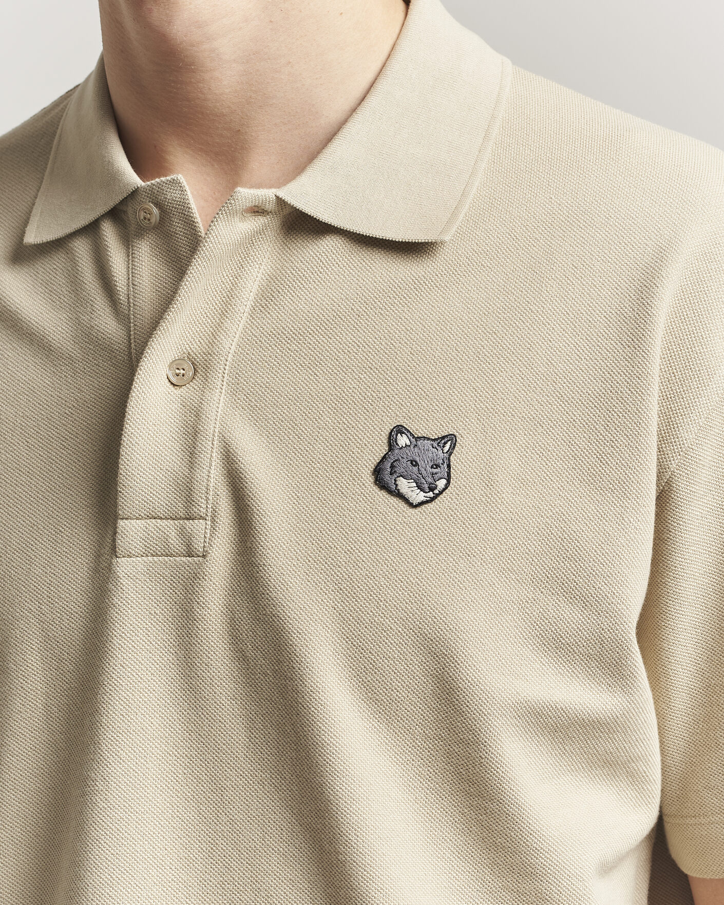 Maison Kitsuné Bold Fox Head Polo Tea Leaf at CareOfCarl.com