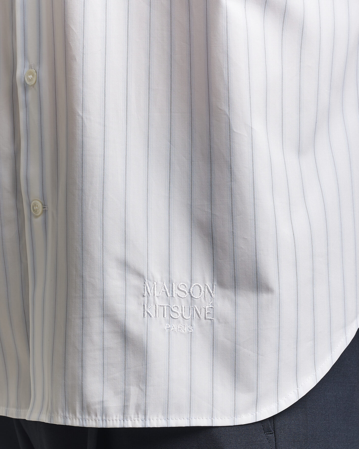 Men | Shirts | Maison Kitsuné | Casual Striped Shirt Blue/White