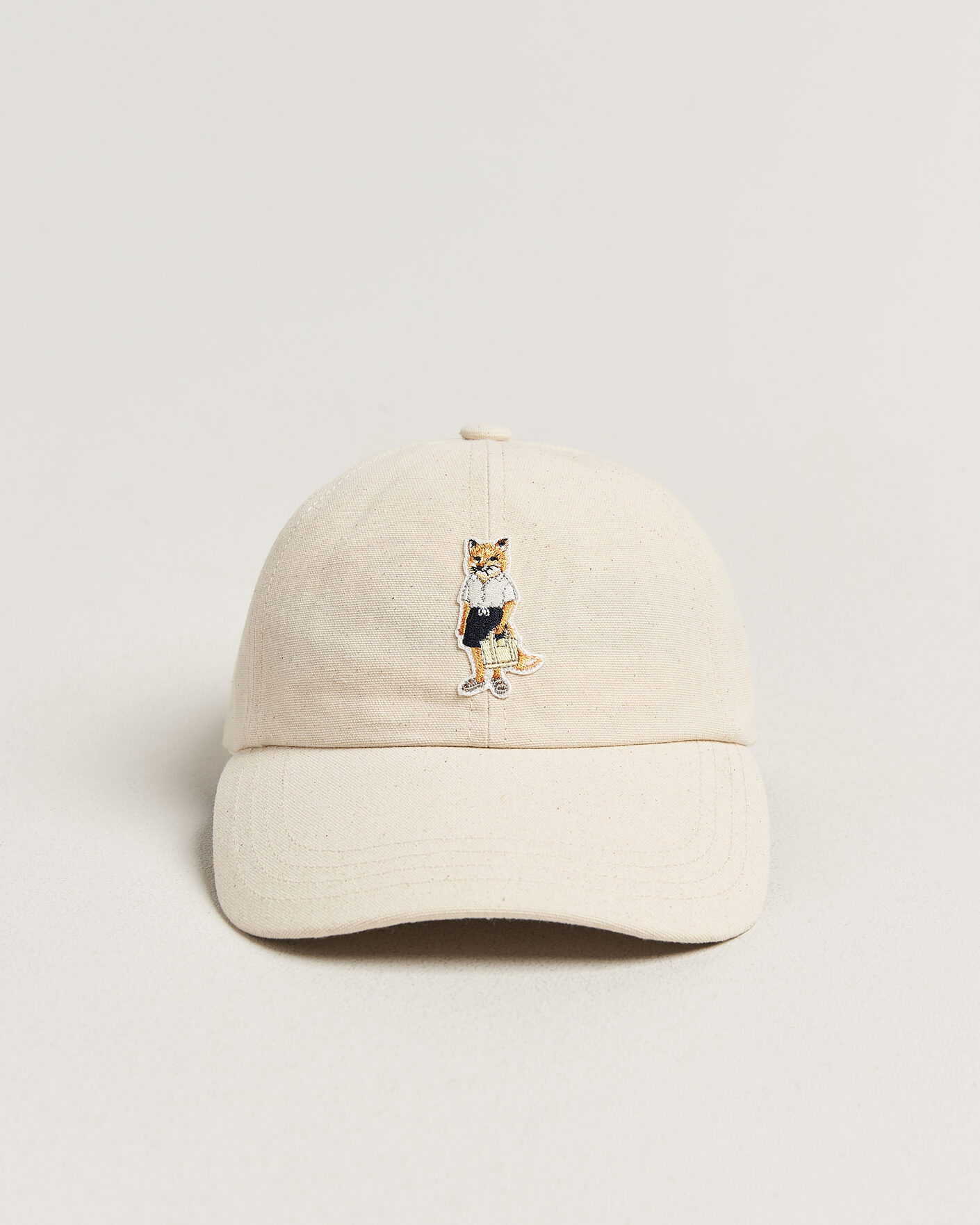 Maison Kitsuné Dressed Fox Cap Noble Beige at CareOfCarl.com