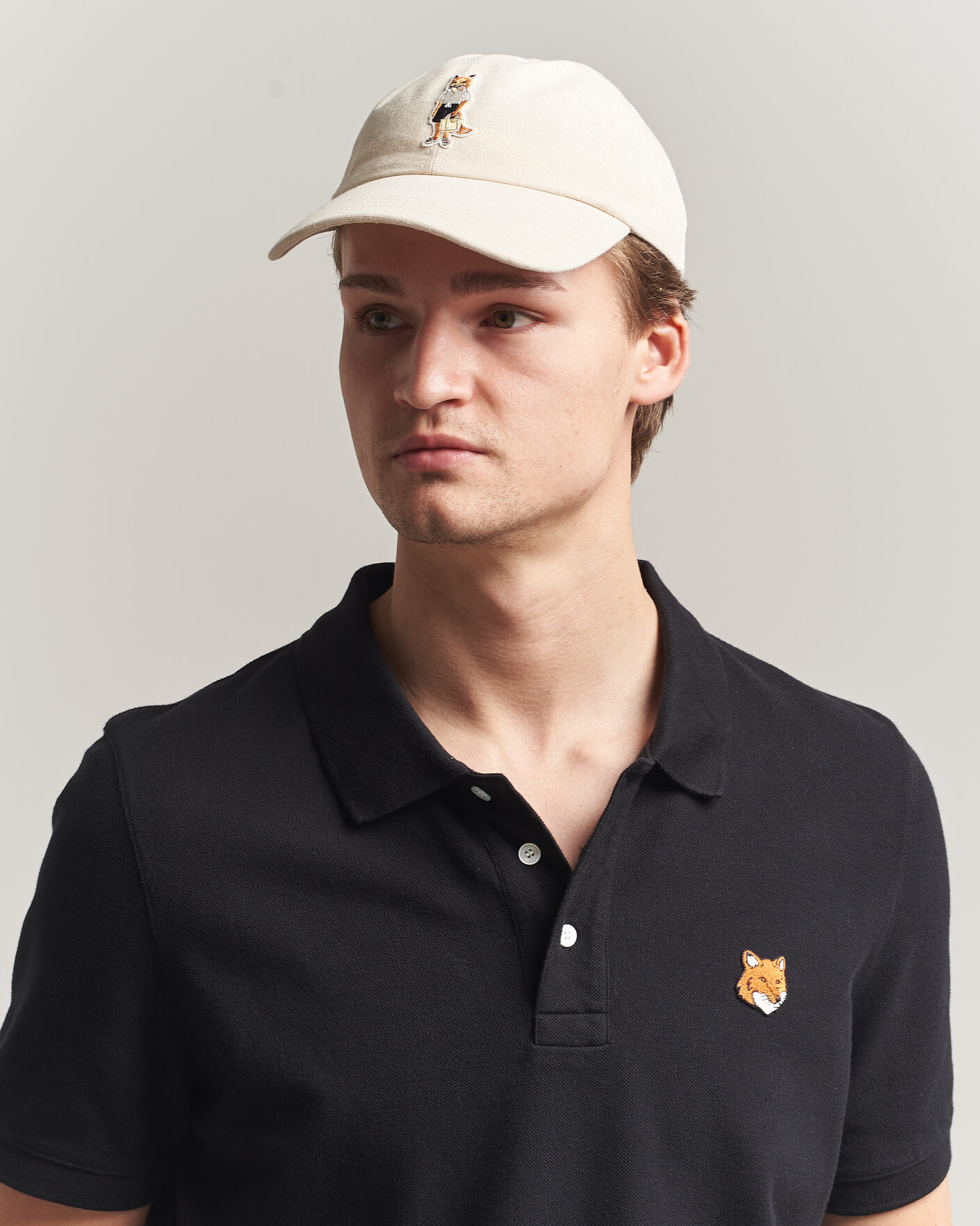 Men | Hats & Caps | Maison Kitsuné | Dressed Fox Cap Noble Beige