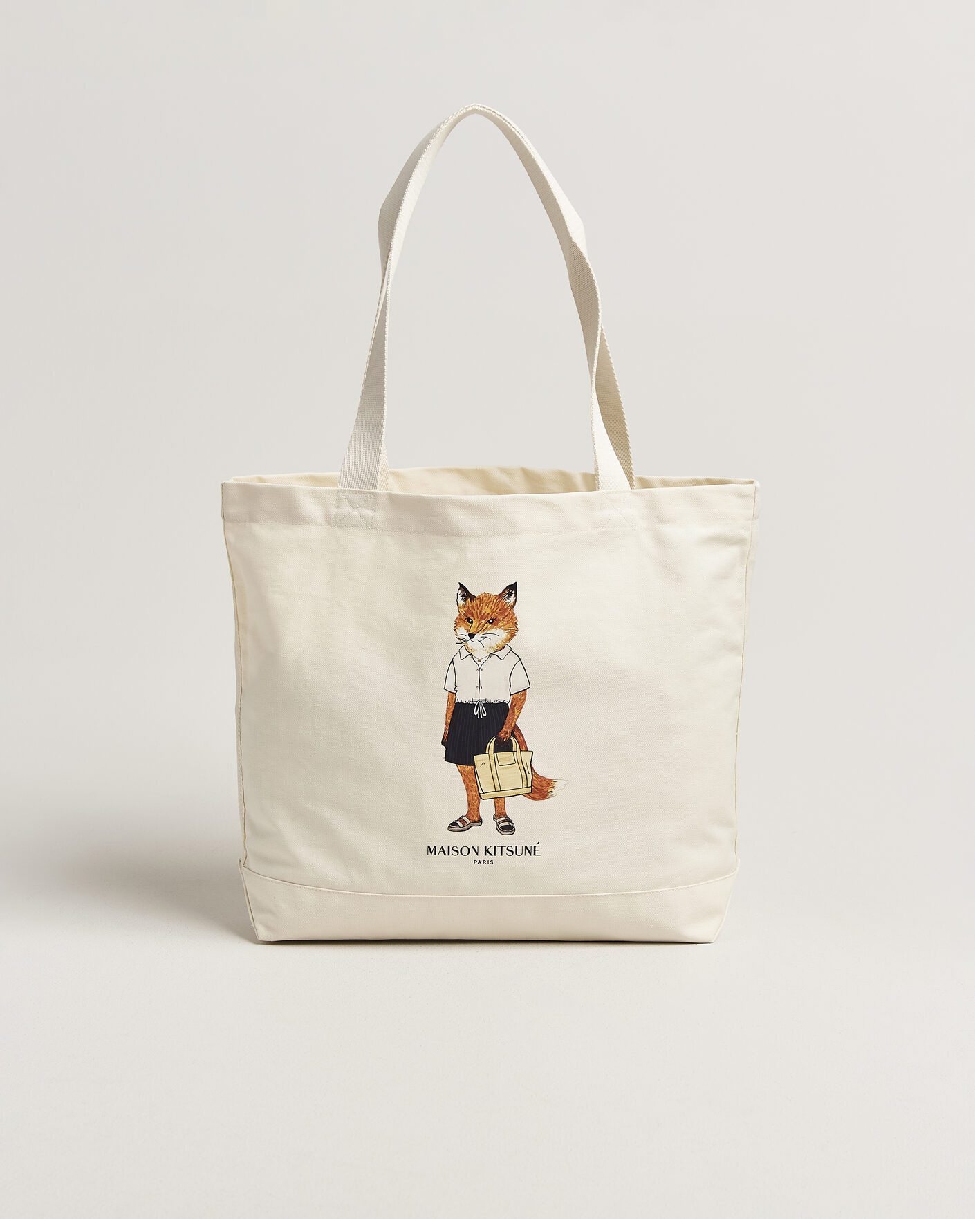 Men | Bags | Maison Kitsuné | Dressed Fox Totebag Ecru