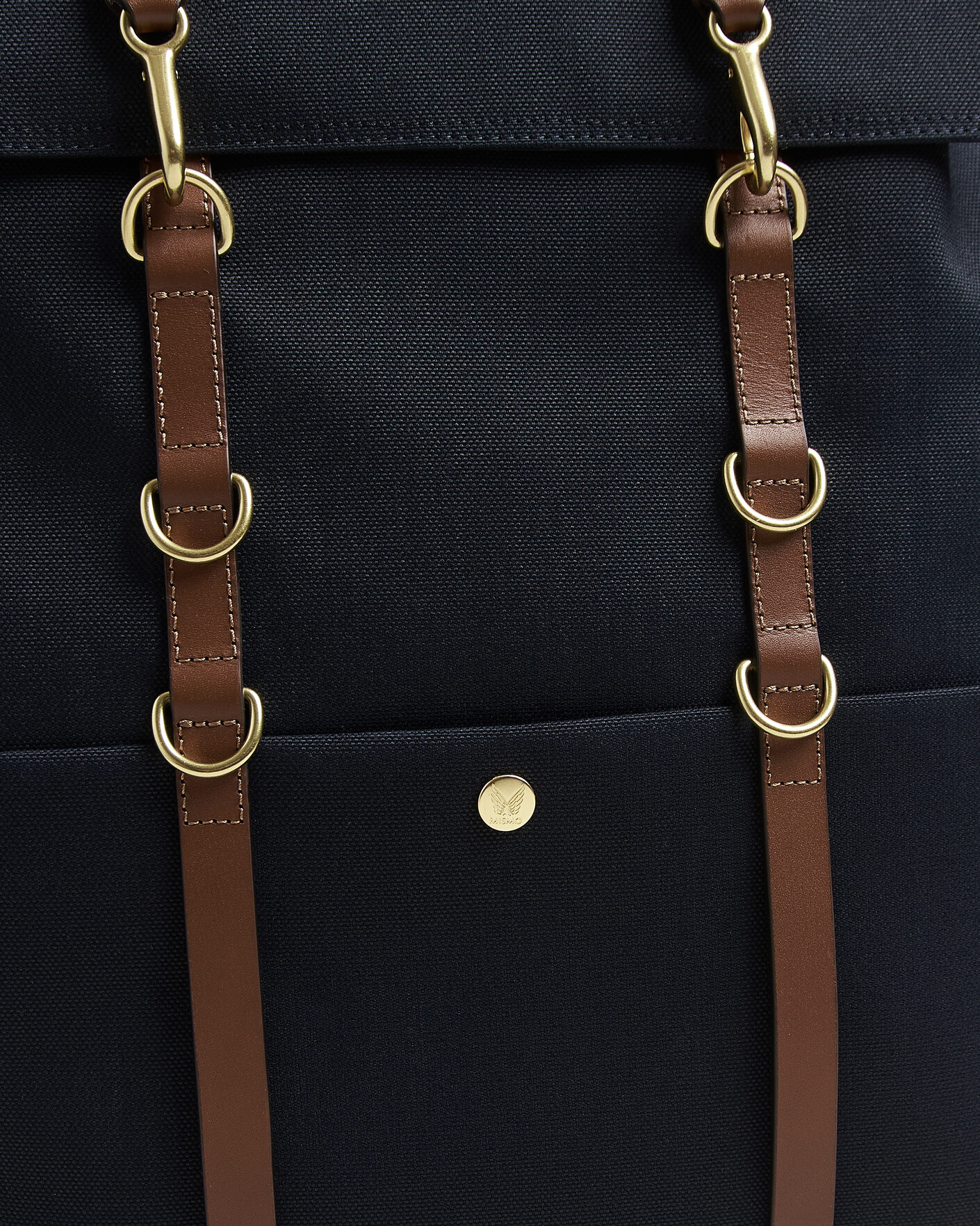 Men | Mismo M/S Nylon Backpack Deep Sea Blue/Cuoio | Mismo | M/S Nylon Backpack Deep Sea Blue/Cuoio