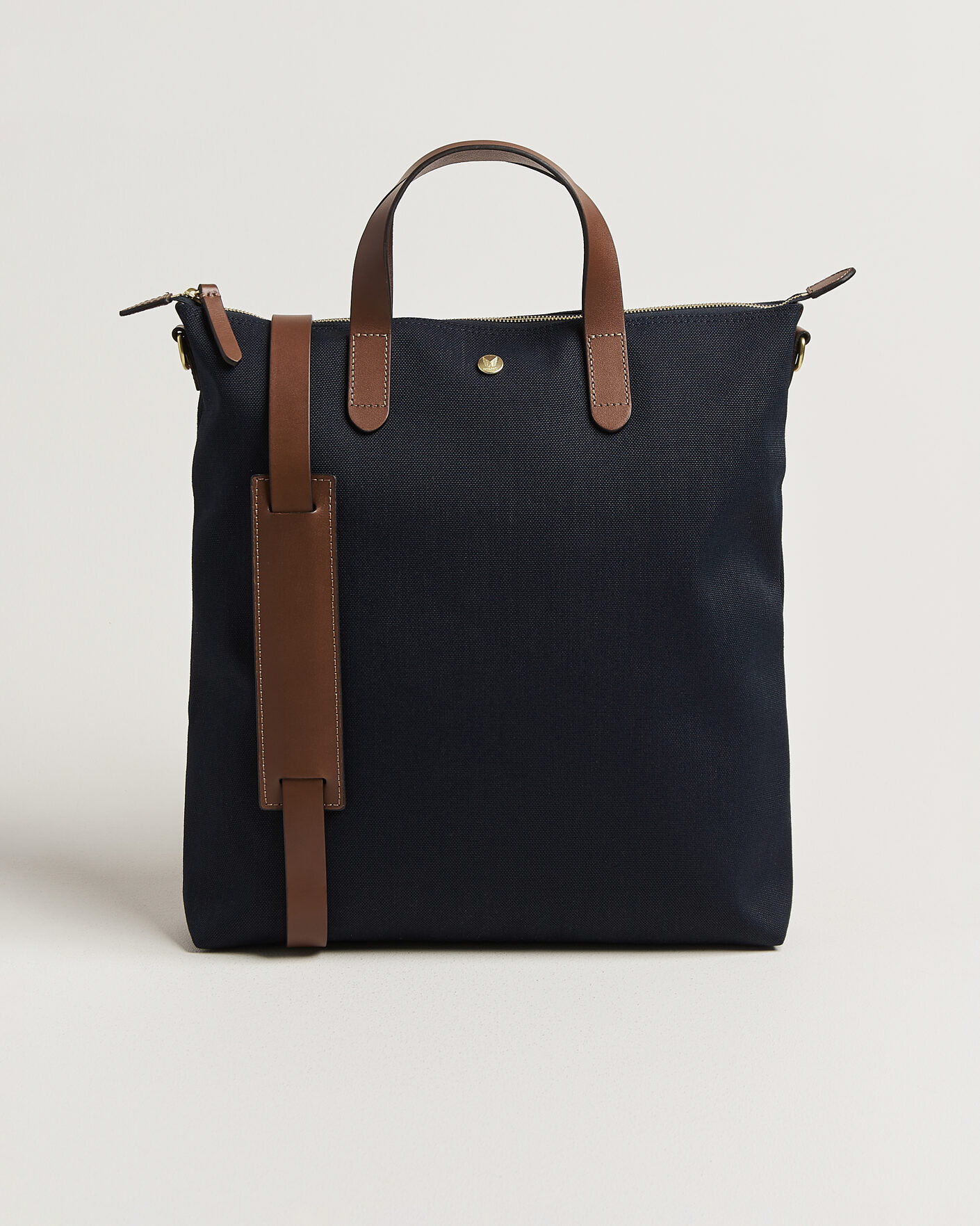 Men | Bags | Mismo | M/S Canvas Shopper Deep Sea Blue/Cuoio